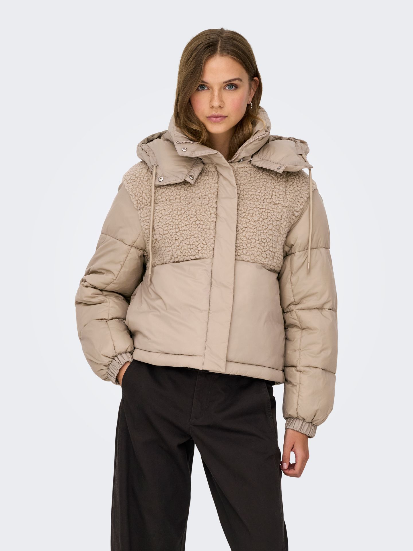 Only ONLAGNES LIFE TEDDY MIX PUFFER CS O Silver Mink 2900160782014