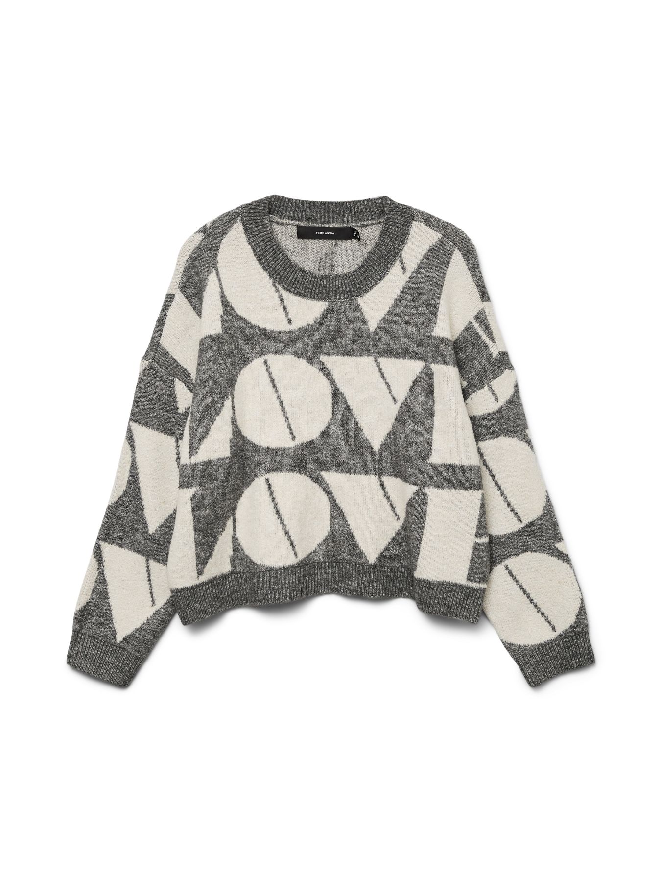 Vero Moda VMLOVE LS O-NECK PULLOVER BOO Medium Grey Melange/W. BIRCH BIG LO 2900172120057