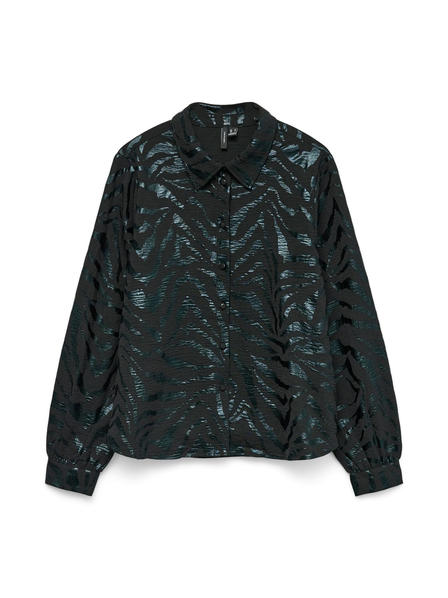 Vero Moda VMCARLA FOIL L/S SHIRT WVN GA Black/COATED 2900160794017