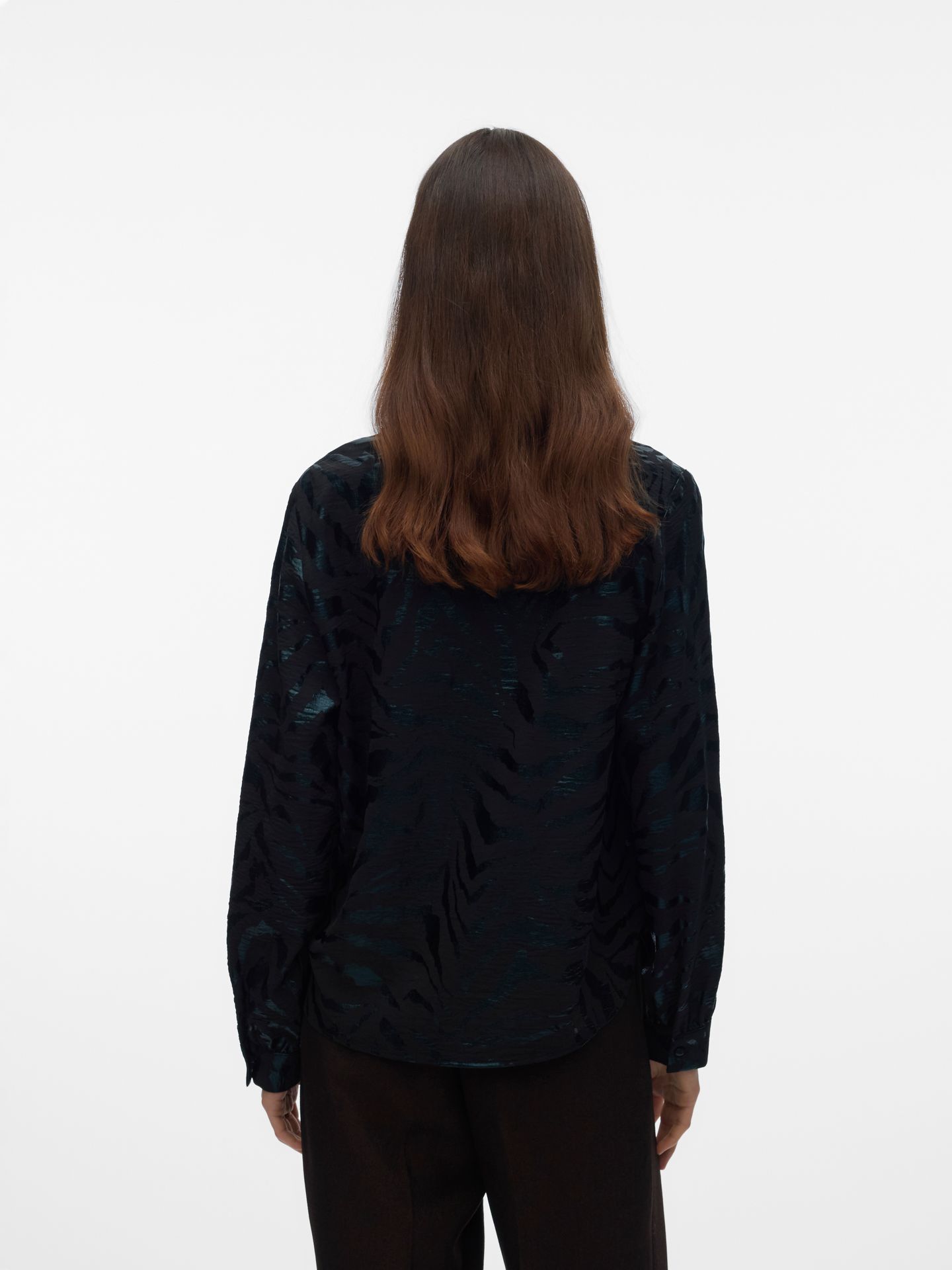 Vero Moda VMCARLA FOIL L/S SHIRT WVN GA Black/COATED 2900160794017