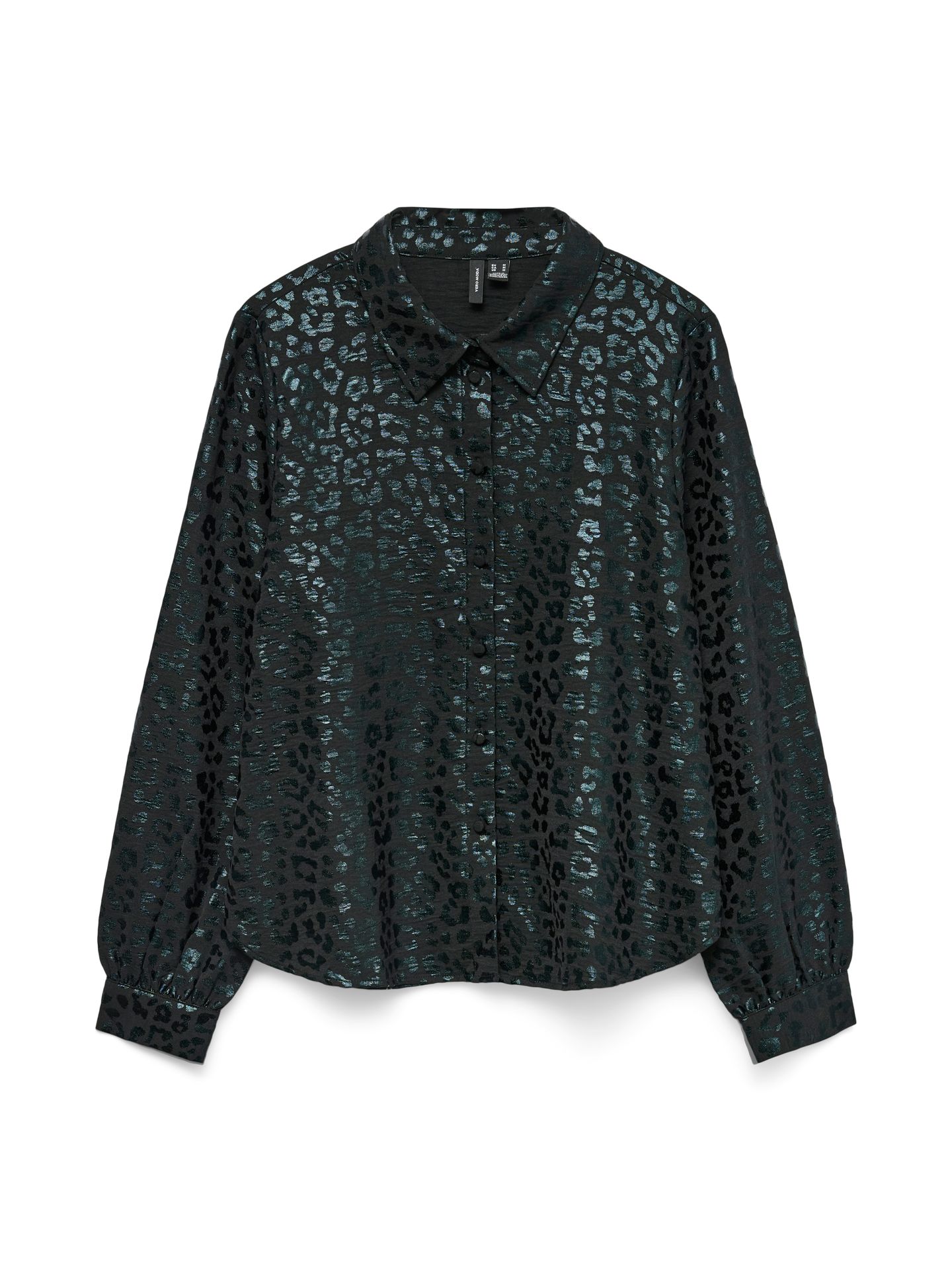 Vero Moda VMCARLA FOIL L/S SHIRT WVN GA Black/SNOQ WHITE EMB 2900160785039