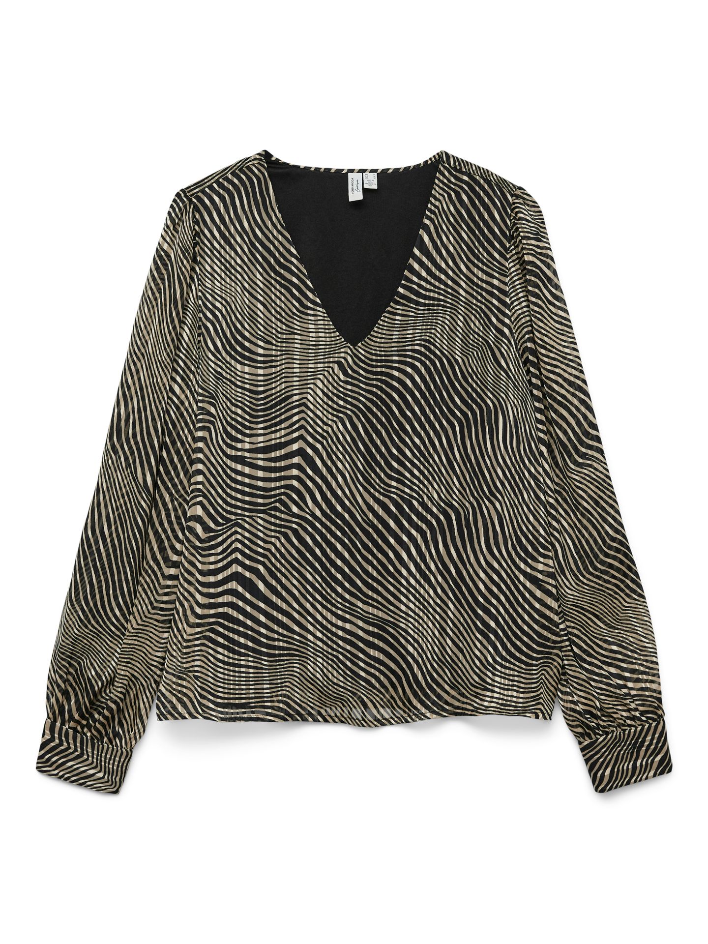 Vero Moda VMGEBRA GEDNA LS V-NECK TOP WVN BTQ Black/COATED 00115466-EKA26011400000116