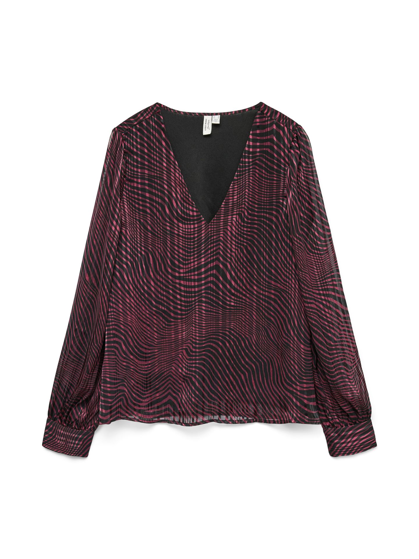 Vero Moda VMGEBRA GEDNA LS V-NECK TOP WVN BTQ Winetasting/Gerna 00115466-EKA26011400003104