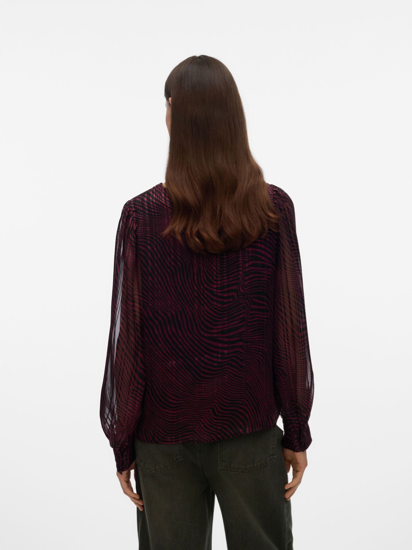 Vero Moda VMGEBRA GEDNA LS V-NECK TOP WVN BTQ Winetasting/Gerna 2900160787026