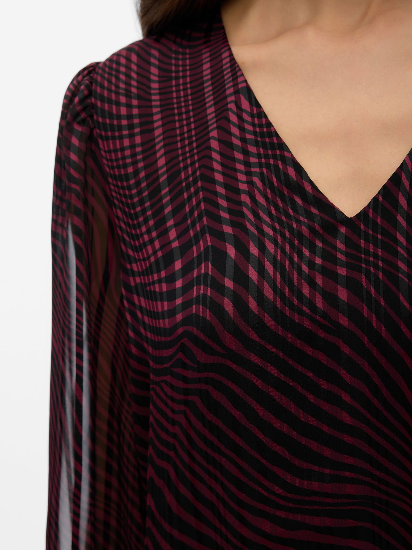 Vero Moda VMGEBRA GEDNA LS V-NECK TOP WVN BTQ Winetasting/Gerna 2900160787026