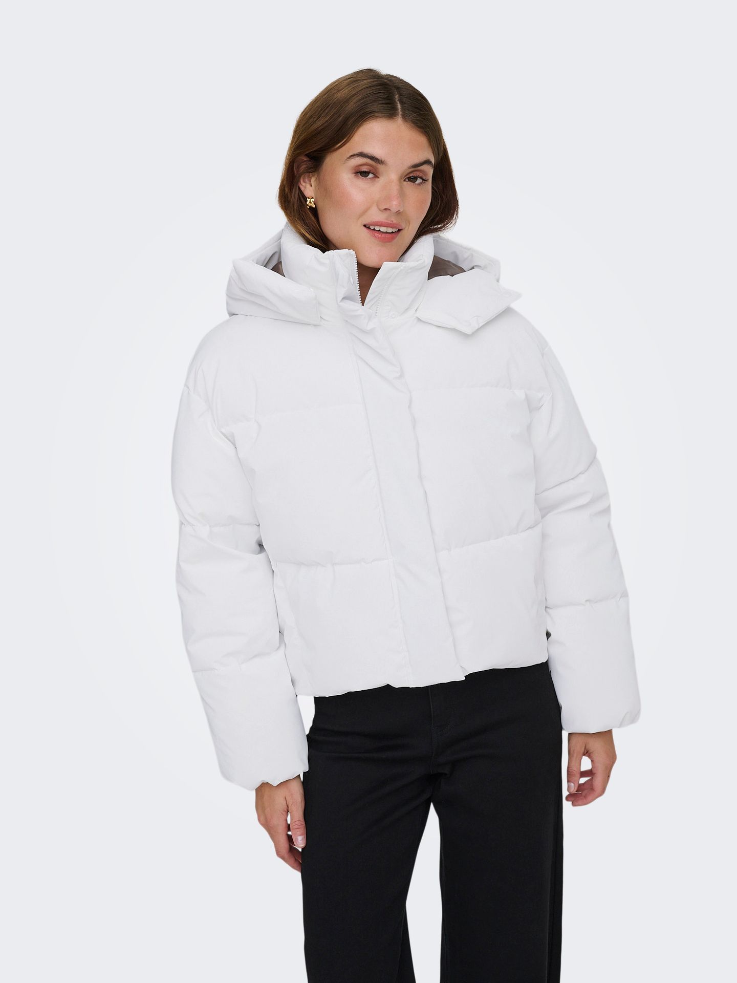 Only ONLDIXIE LIFE PUFFER JACKET CC OTW Bright White/HEART 00115469-EKA26011400000290