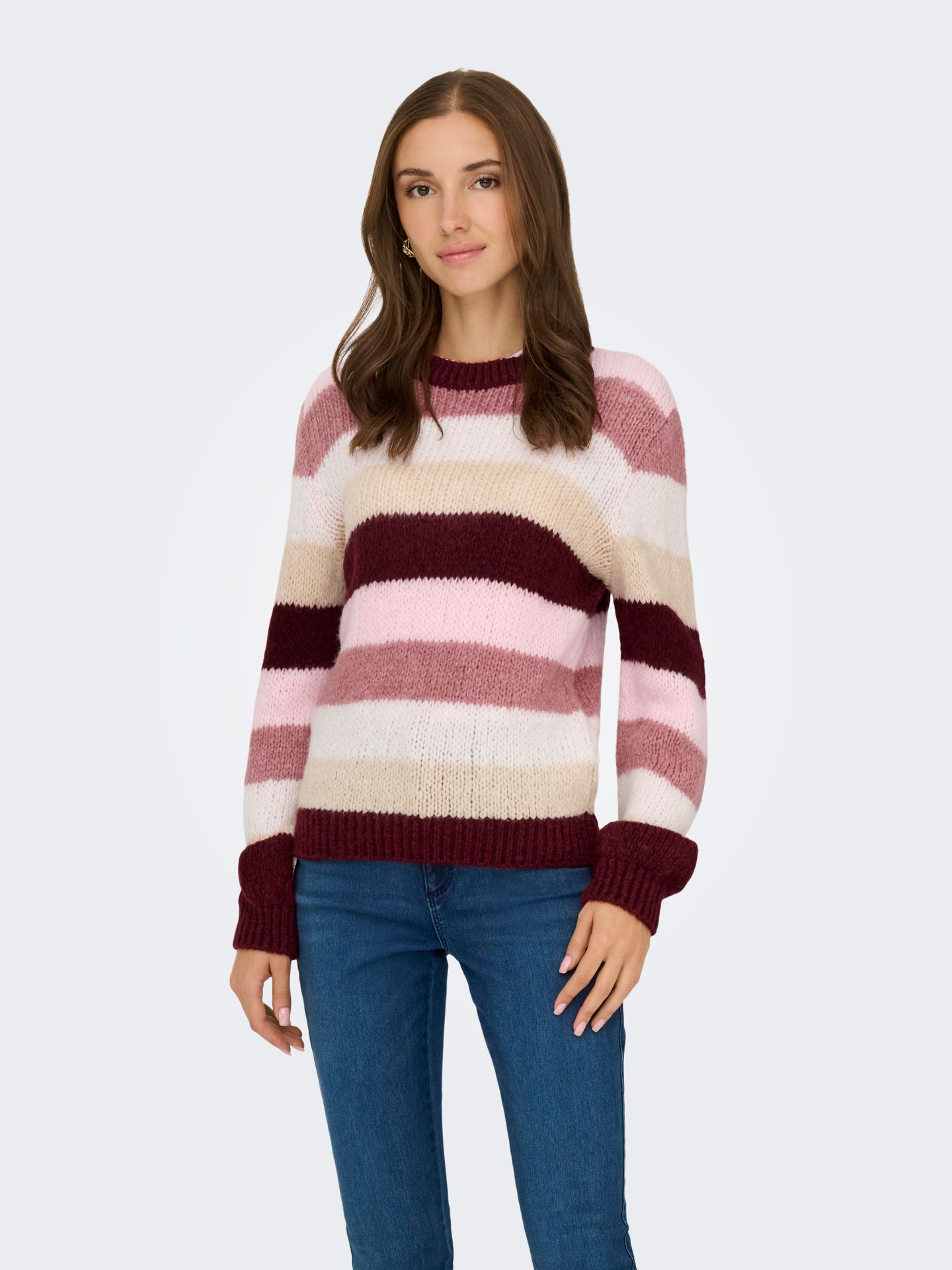 Only JDYDINEA L/S O-NECK STRIPE PULLOVER Cabernet/DUSTY ROSE/ CD/ TAPIOCA/ C 00115476-EKA26011400003148