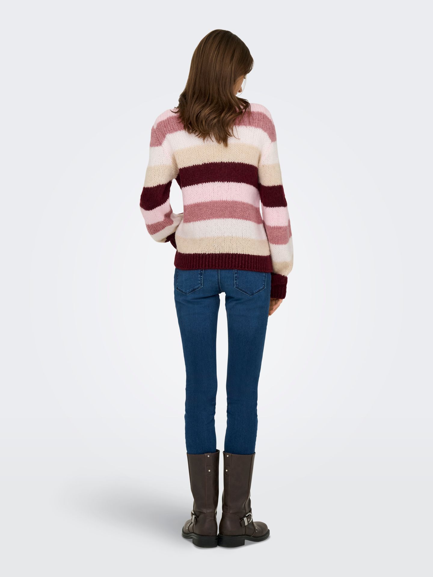 Only JDYDINEA L/S O-NECK STRIPE PULLOVER Cabernet/DUSTY ROSE/ CD/ TAPIOCA/ C 2900160811035