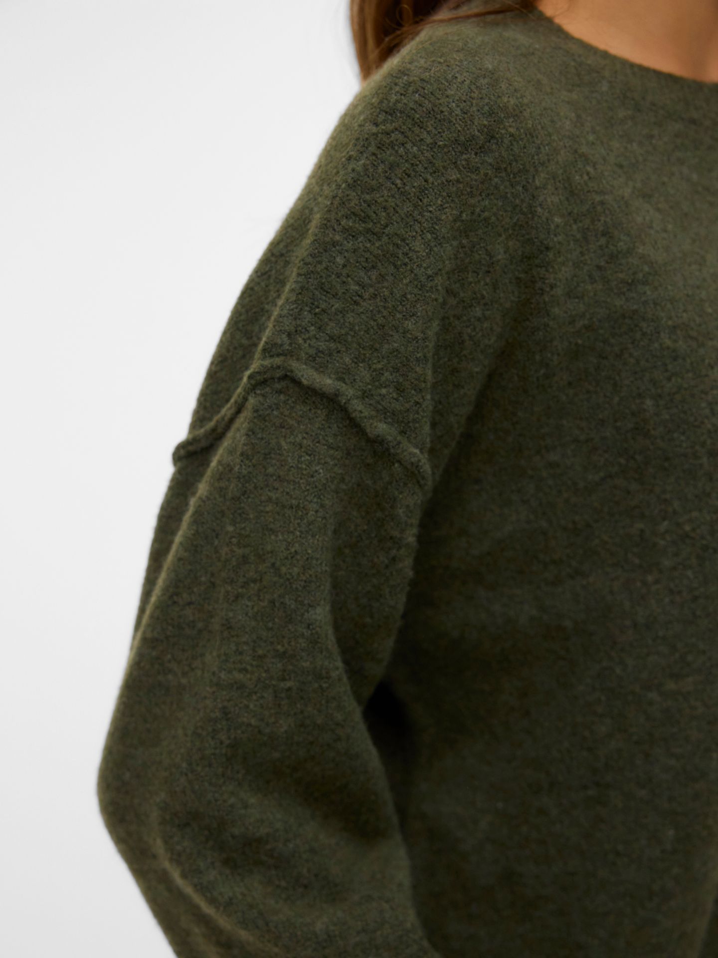 Vero Moda VMBESTI LS O-NECK PULLOVER BOO Grape Leaf/W. MELANGE 2900160823014