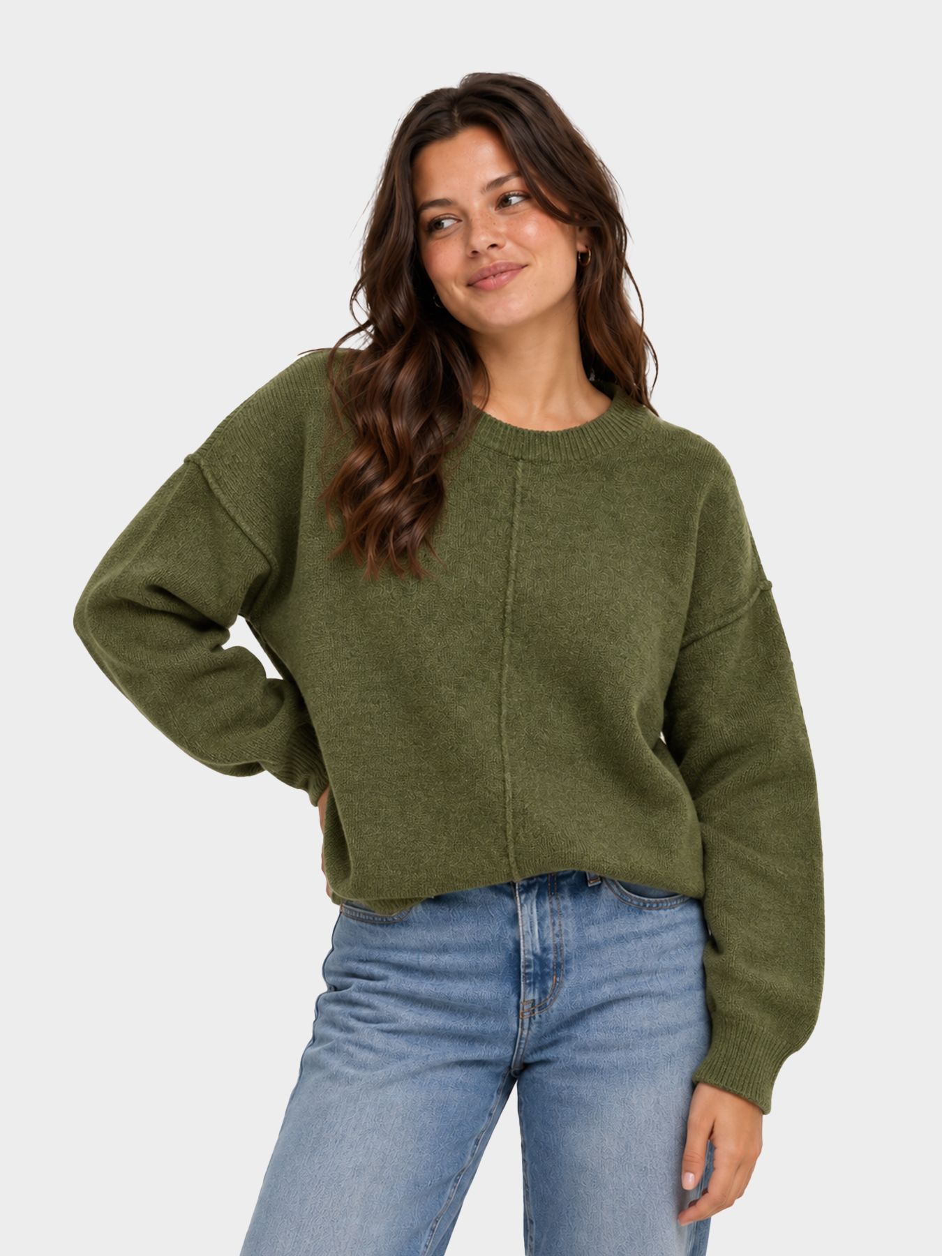 Vero Moda VMBESTI LS O-NECK PULLOVER BOO Sphagnum/MELANGE 00115478-EKA26011400003671