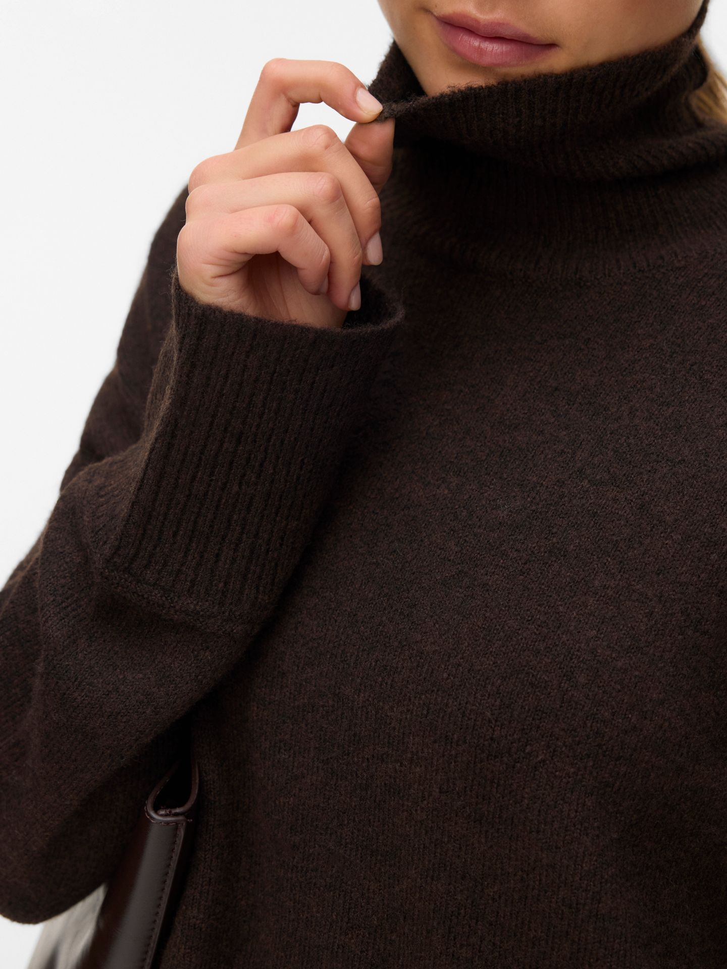 Vero Moda VMAQUARIUS LS ROLLNECK LONG PULLOVE Chocolate Torte/W. MELANGE 2900160818034