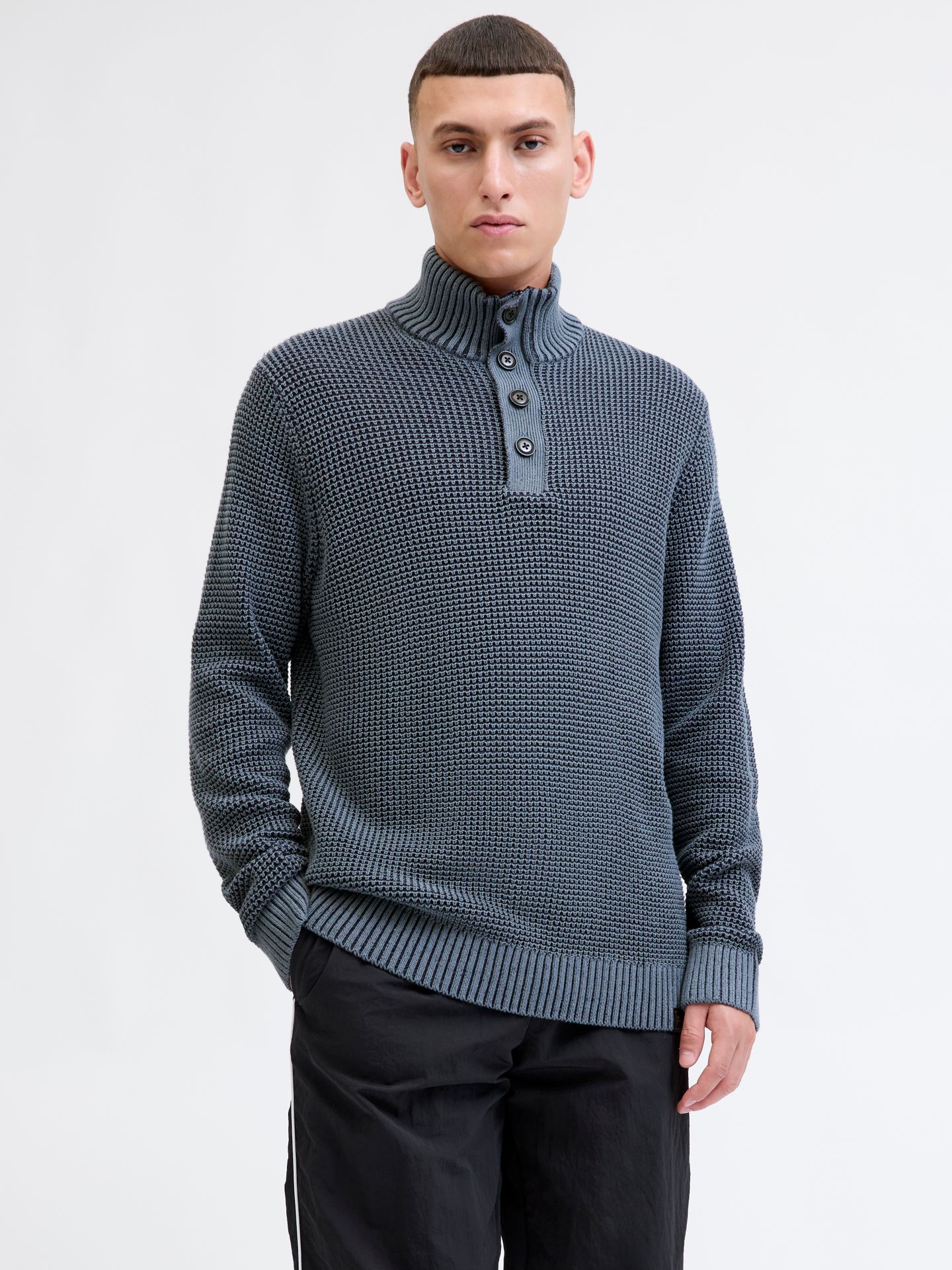 Jack & Jones JJETHAN KNIT HIGH NECK Sky Captain/Twist w. Stormy W. Butt 2900160828057