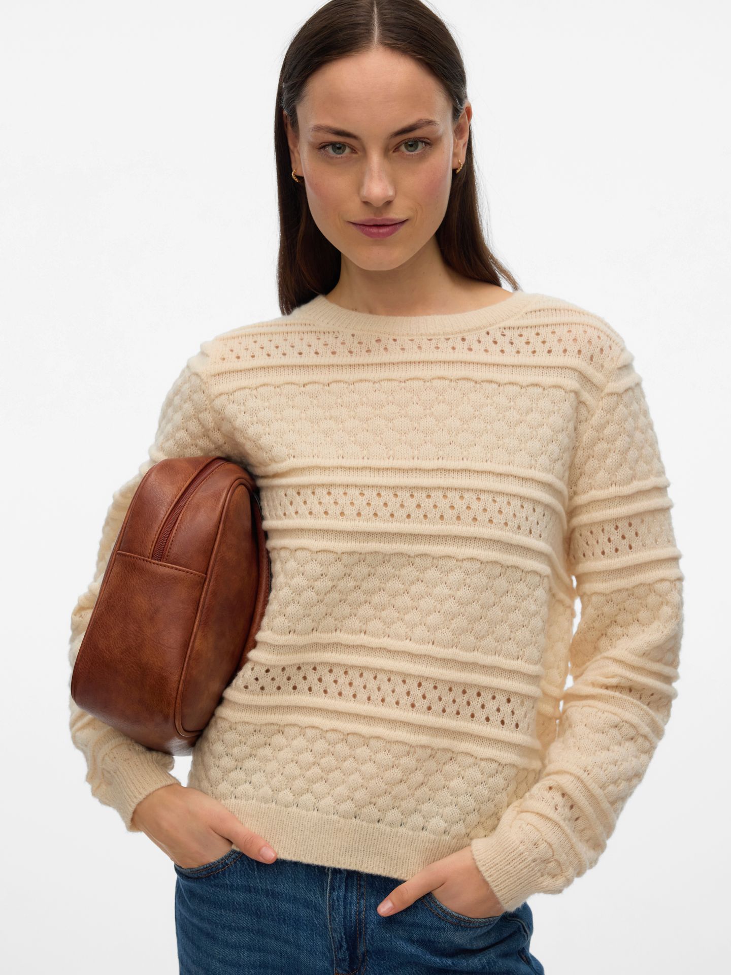 Vero Moda VMLEO LS O-NECK PULLOVER BF Birch 2900160820020