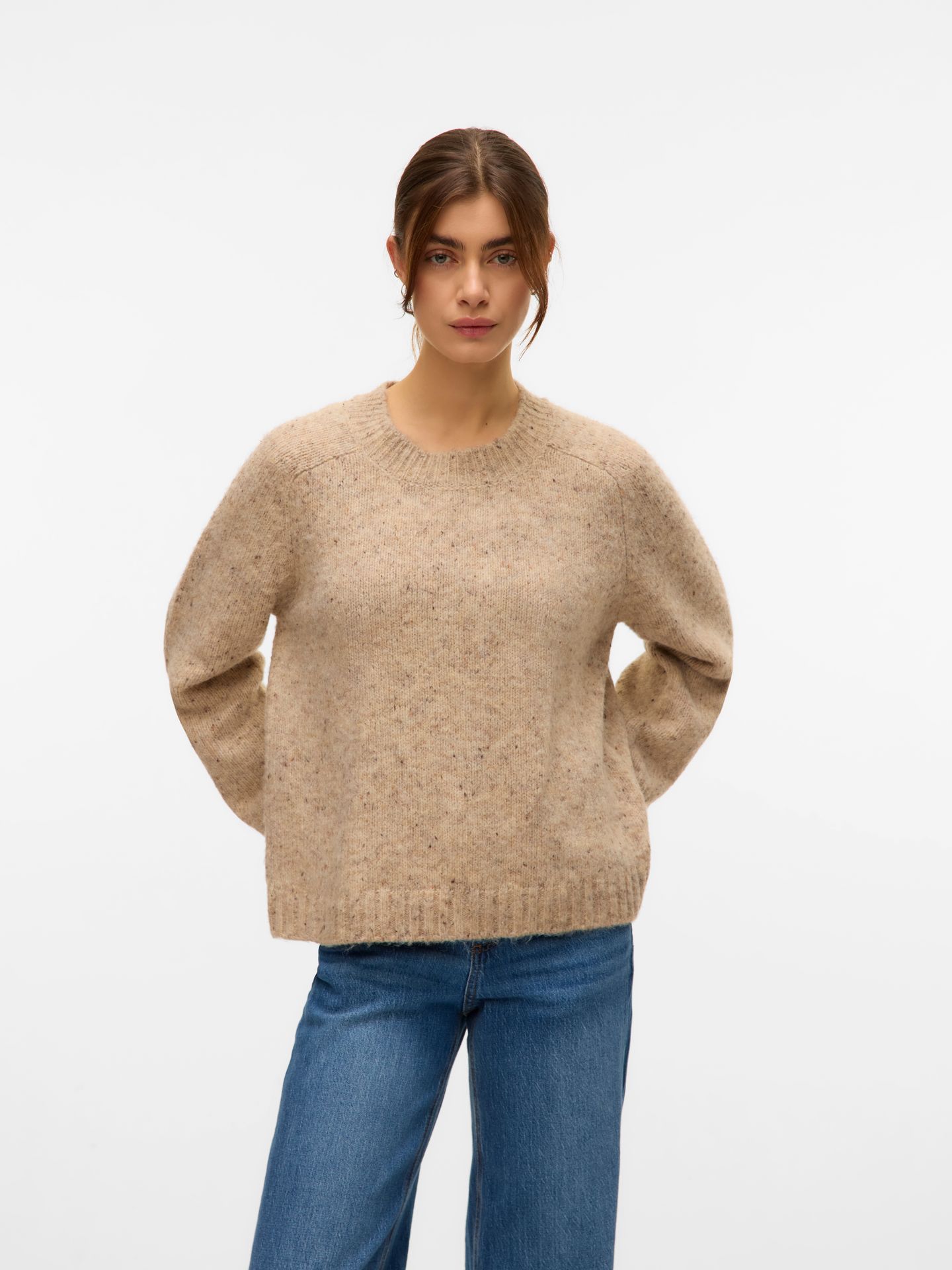 Vero Moda VMINGRID LS O-NECK PULLOVER NOOS Silver Mink/LEOPARD 00115484-EKA26011400000702
