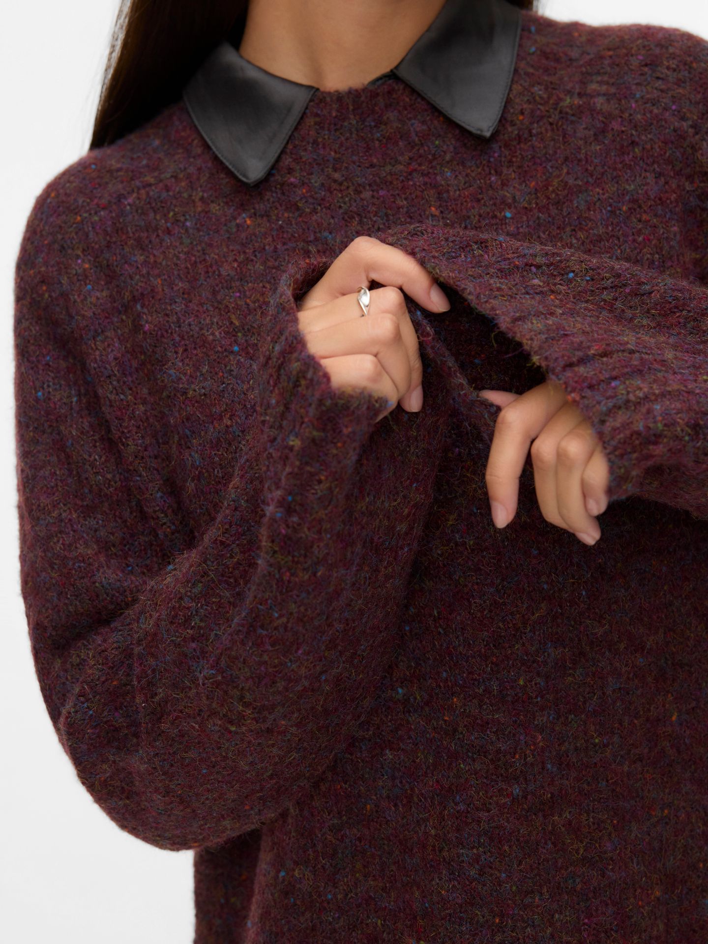 Vero Moda VMINGRID LS O-NECK PULLOVER NOOS Winetasting/MELANGE LL 24 FROM COLO 2900160821041