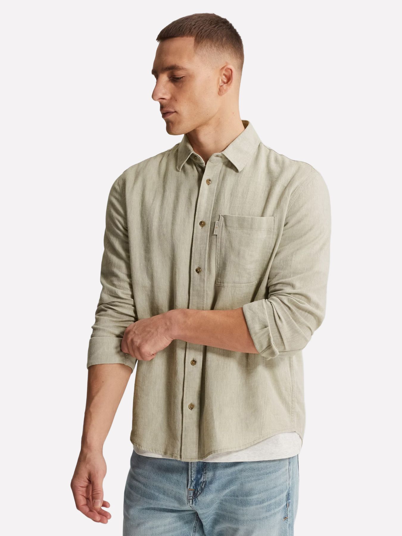 Cast Iron Long sleeve shirt Cotton linen yar Tea 2900160855046