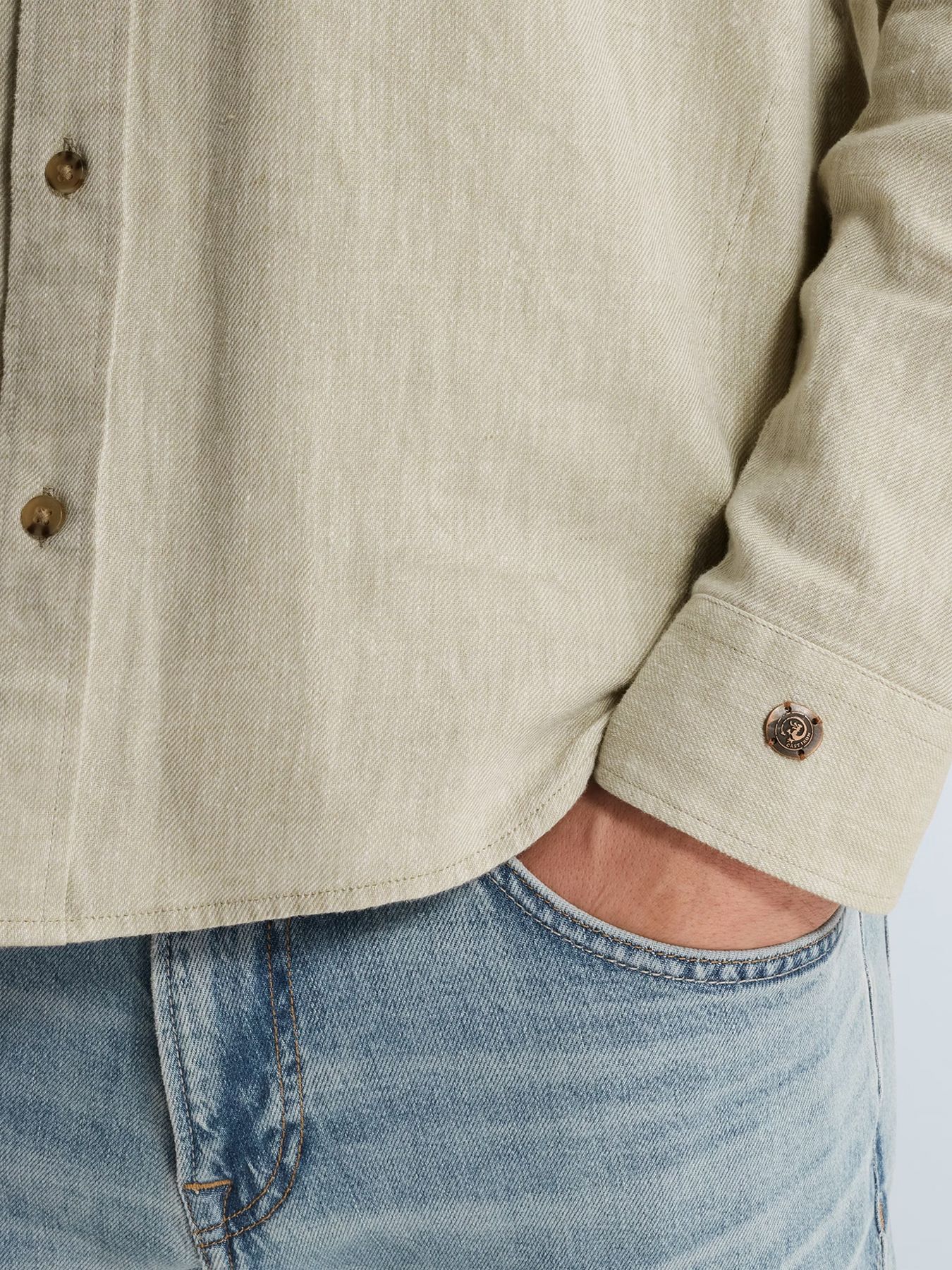 Cast Iron Long sleeve shirt Cotton linen yar Tea 2900160855046