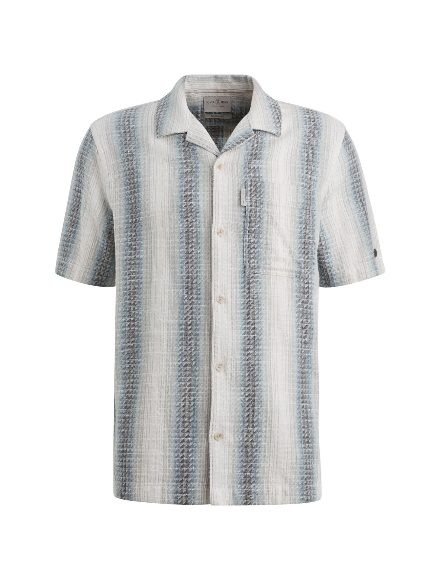 Cast Iron Short Sleeve Shirt Yarn dyed strip Oceanview 00115495-5414