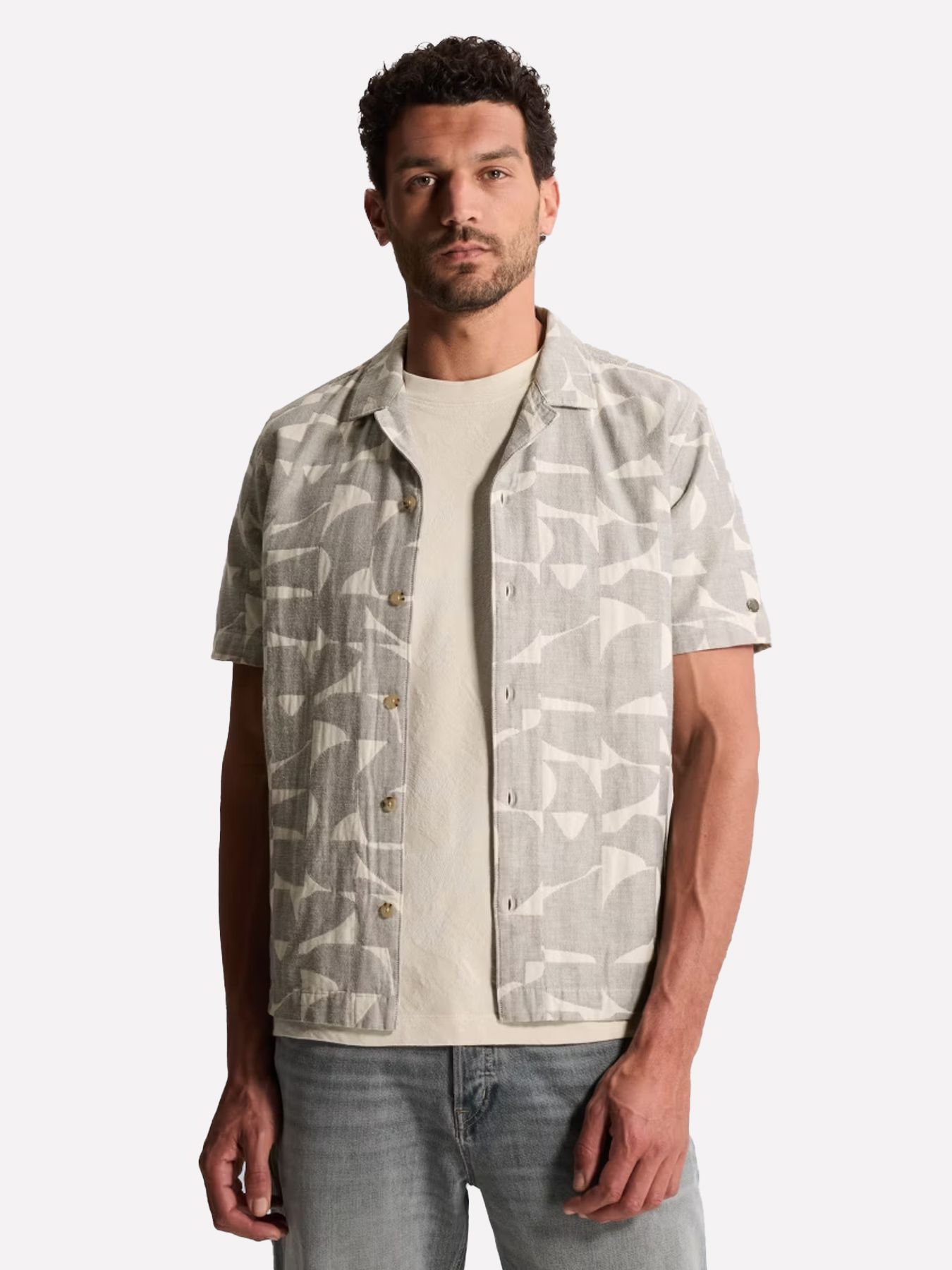 Cast Iron Short Sleeve Shirt Yarn dyed strip Turbulence 00115496-9117