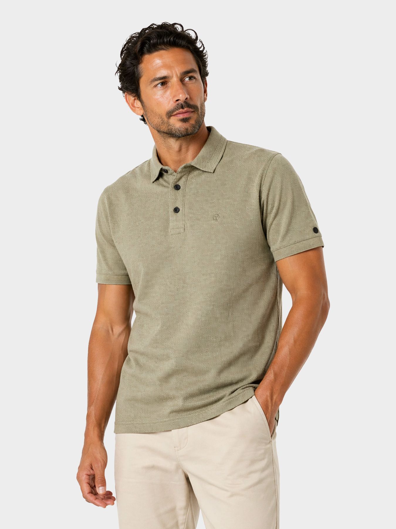 Cast Iron Short sleeve polo slim fit popcorn Tea 2900160859044