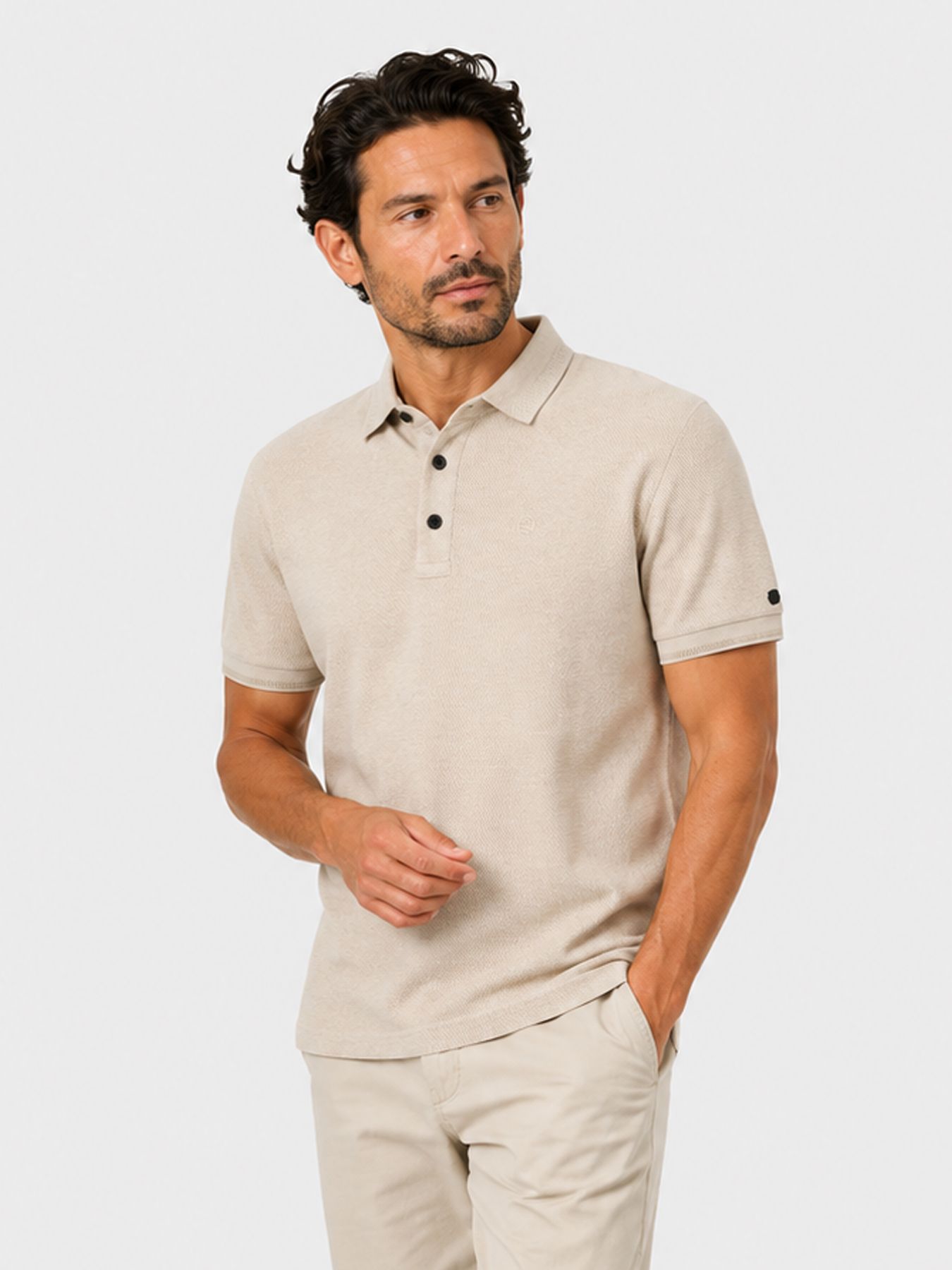 Cast Iron Short sleeve polo slim fit popcorn Aluminum 00115498-8023