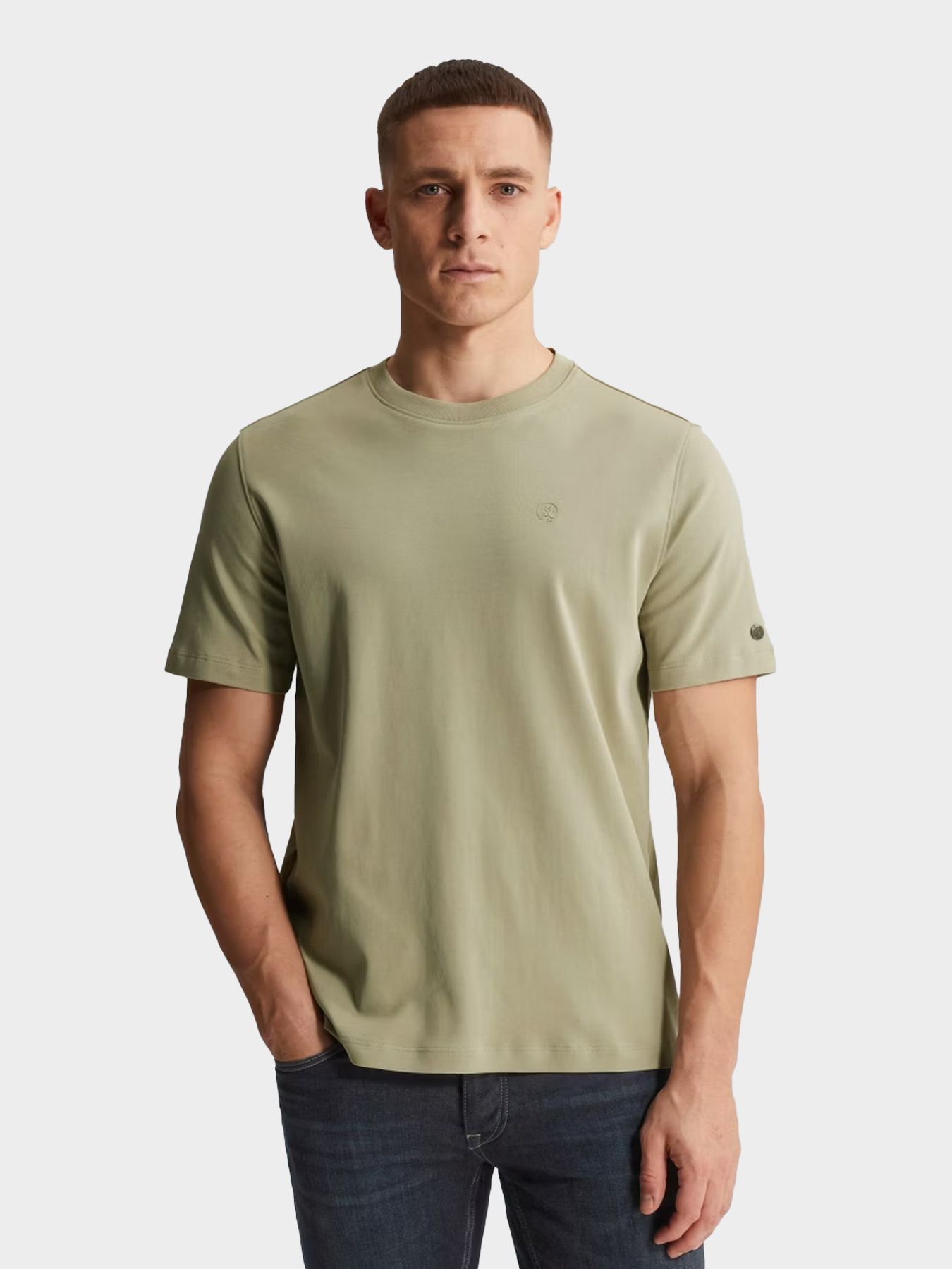 Cast Iron Short sleeve r-neck regular fit in Tea 2900160864017