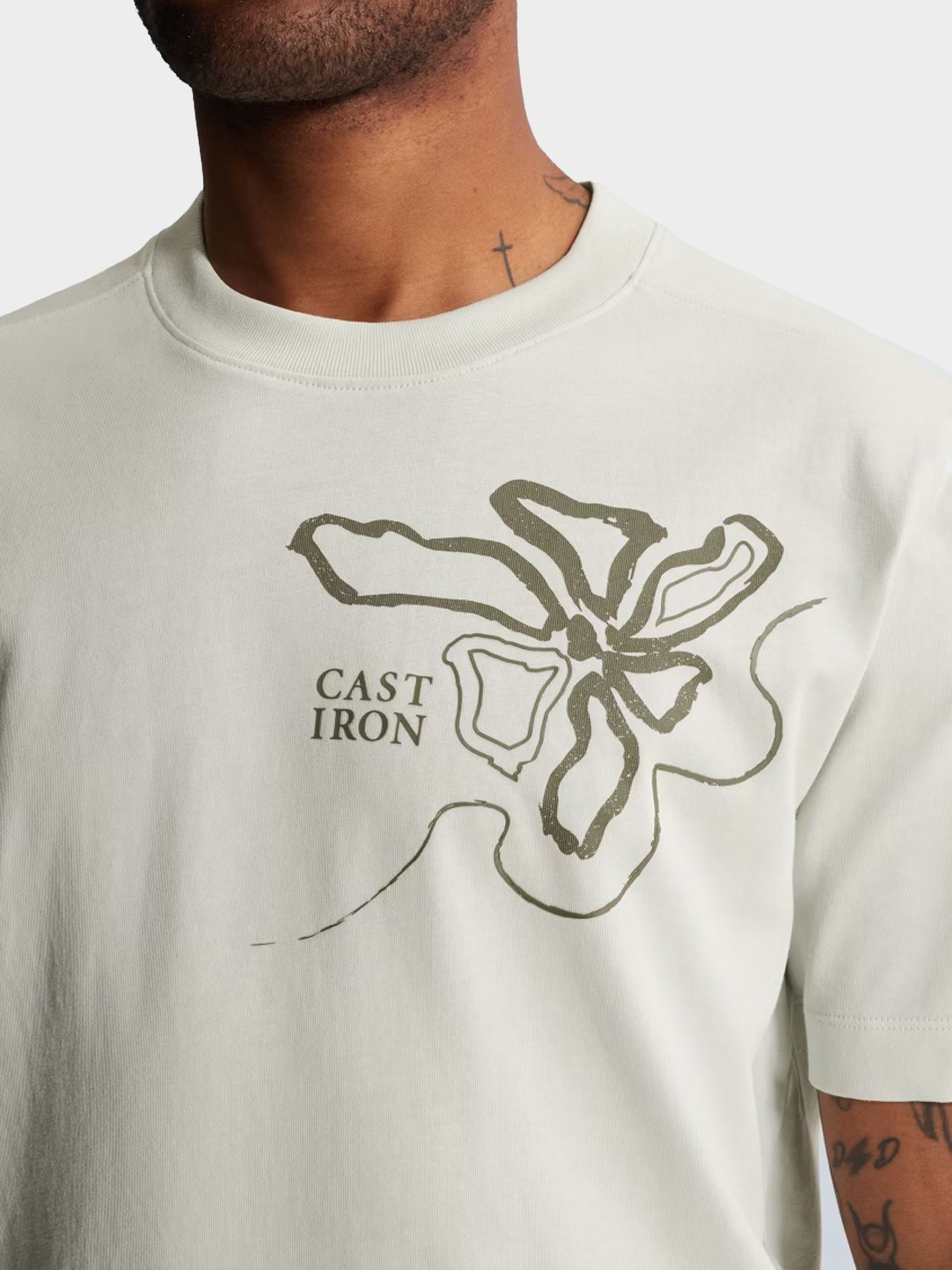 Cast Iron Short sleeve r-neck regular fit si Blue Flower 2900160868046