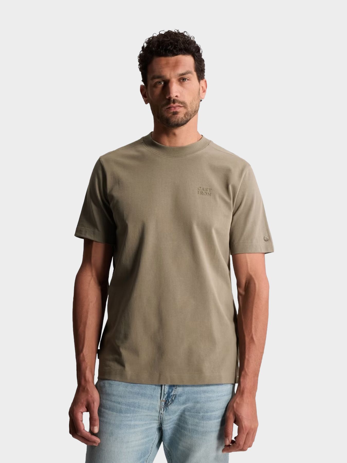Cast Iron Short sleeve r-neck regular fit si Vetiver 00115503-6148