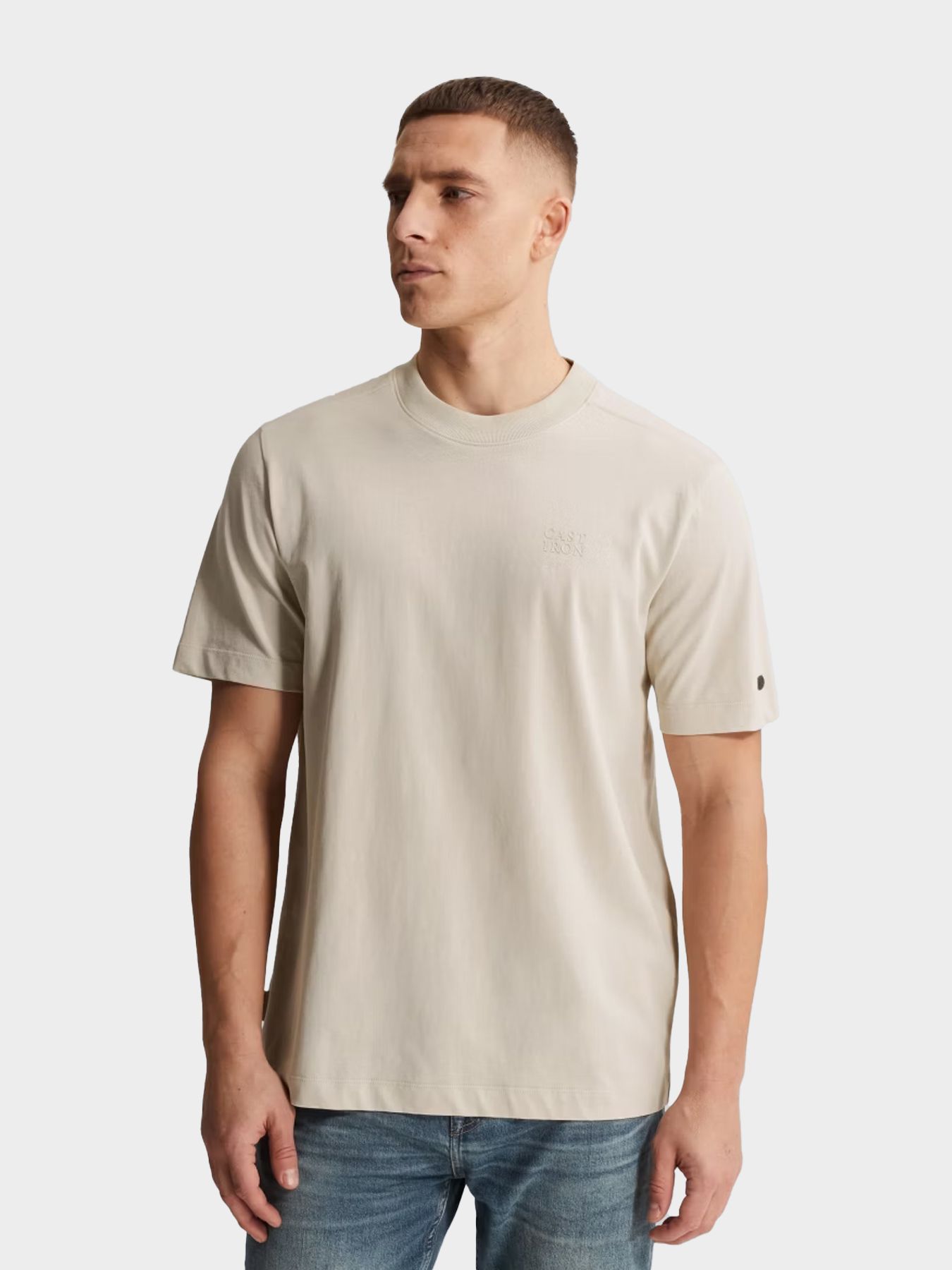 Cast Iron Short sleeve r-neck regular fit si Silver Birch 2900160870018