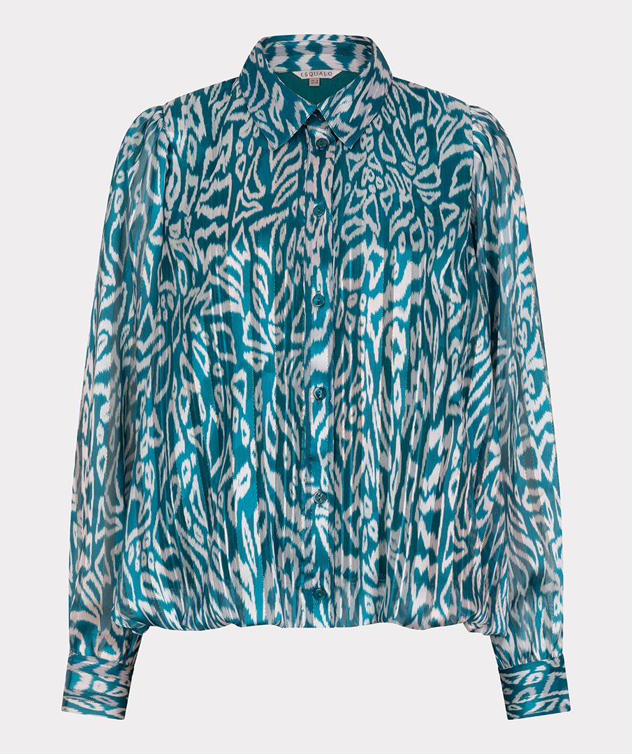 Esqualo Blouse puffed hem Crystal Glow 999 print 00115511-EKA26009300000001