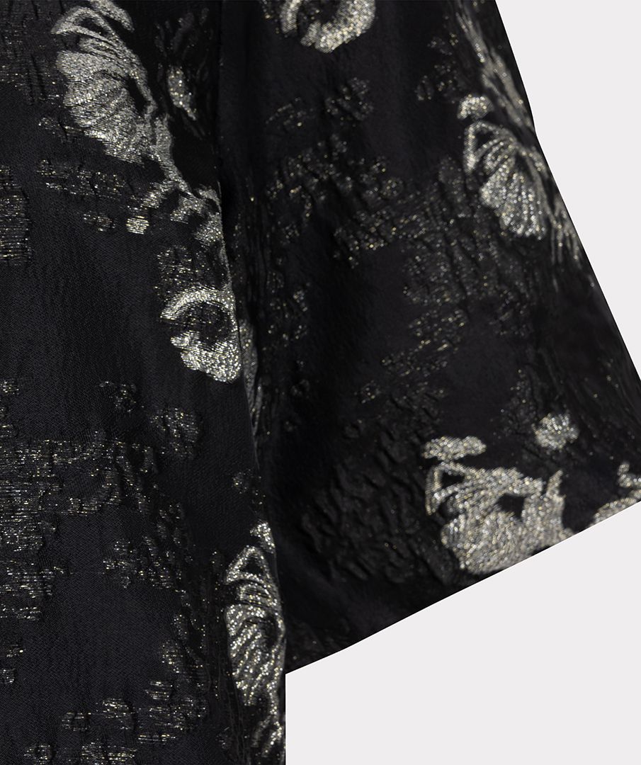 Esqualo Top jacquard puff slve 000 black 2900160887146