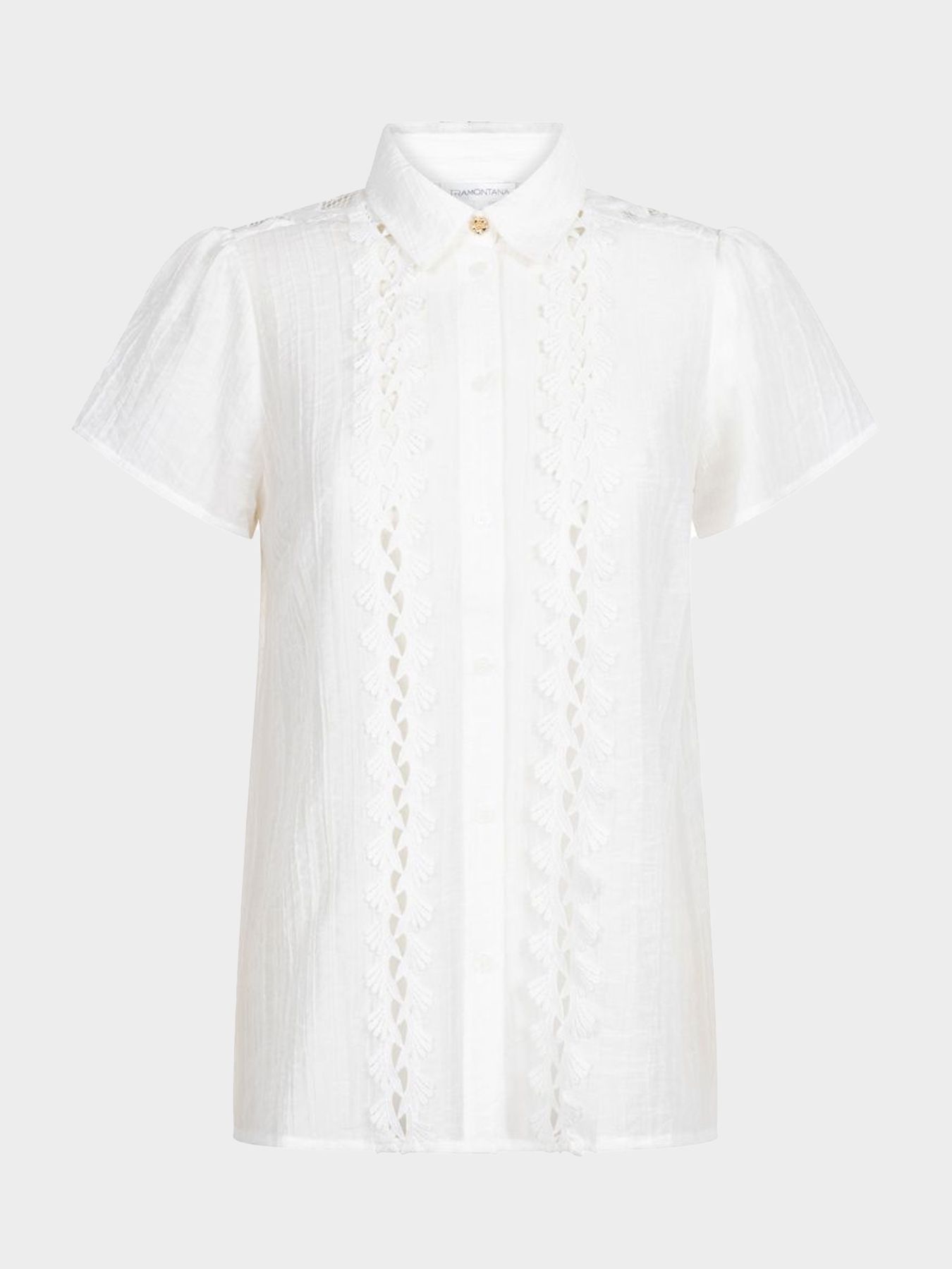 Tramontana Short-Sleeve Blouse Lace Tapes Off White 001100 2900160896025