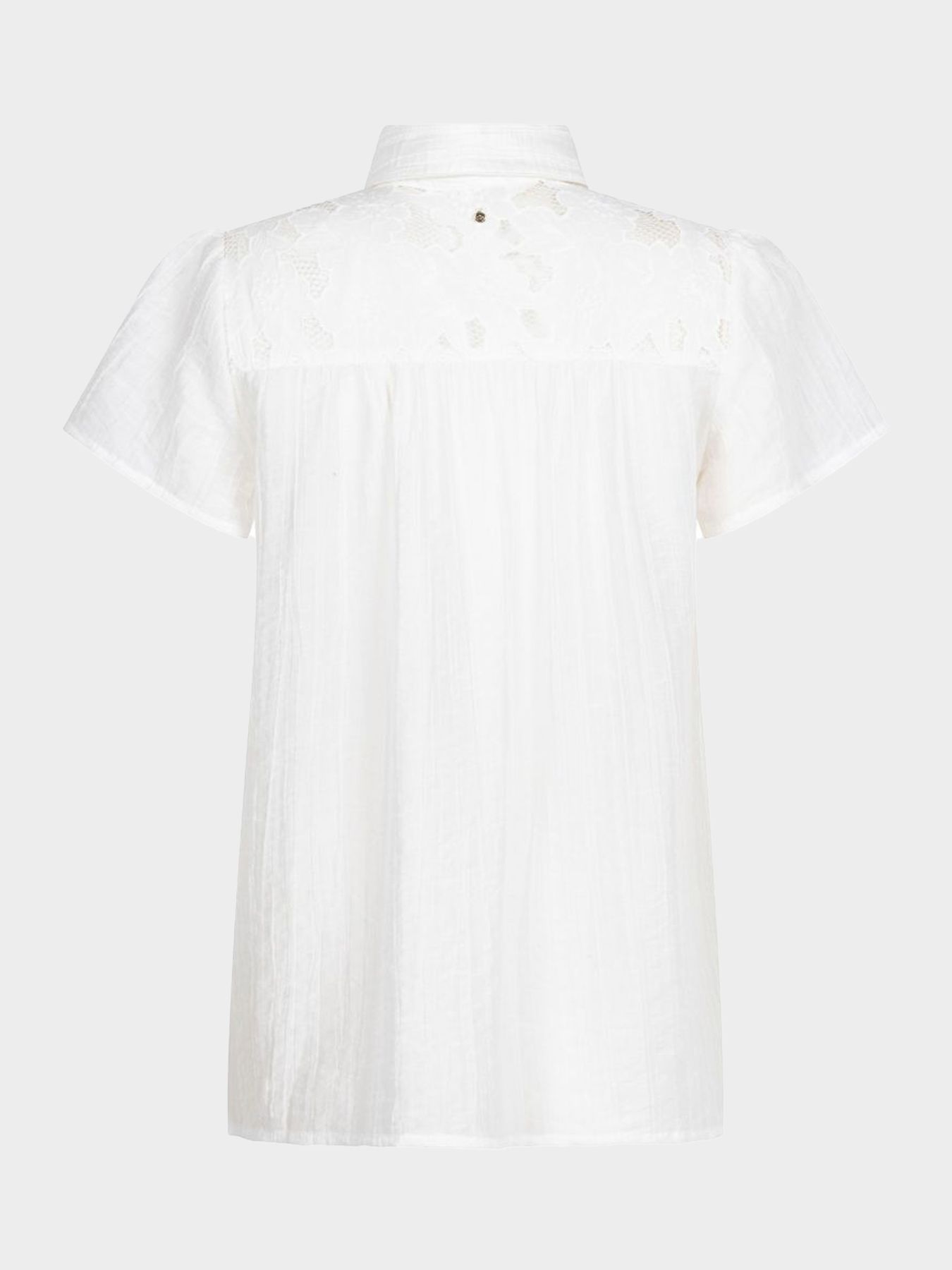Tramontana Short-Sleeve Blouse Lace Tapes Off White 001100 2900160896025