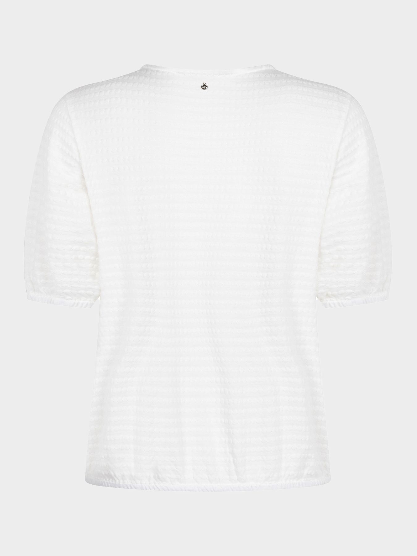 Tramontana Puff-Sleeve V-Neck Top Off White 001100 2900160898036