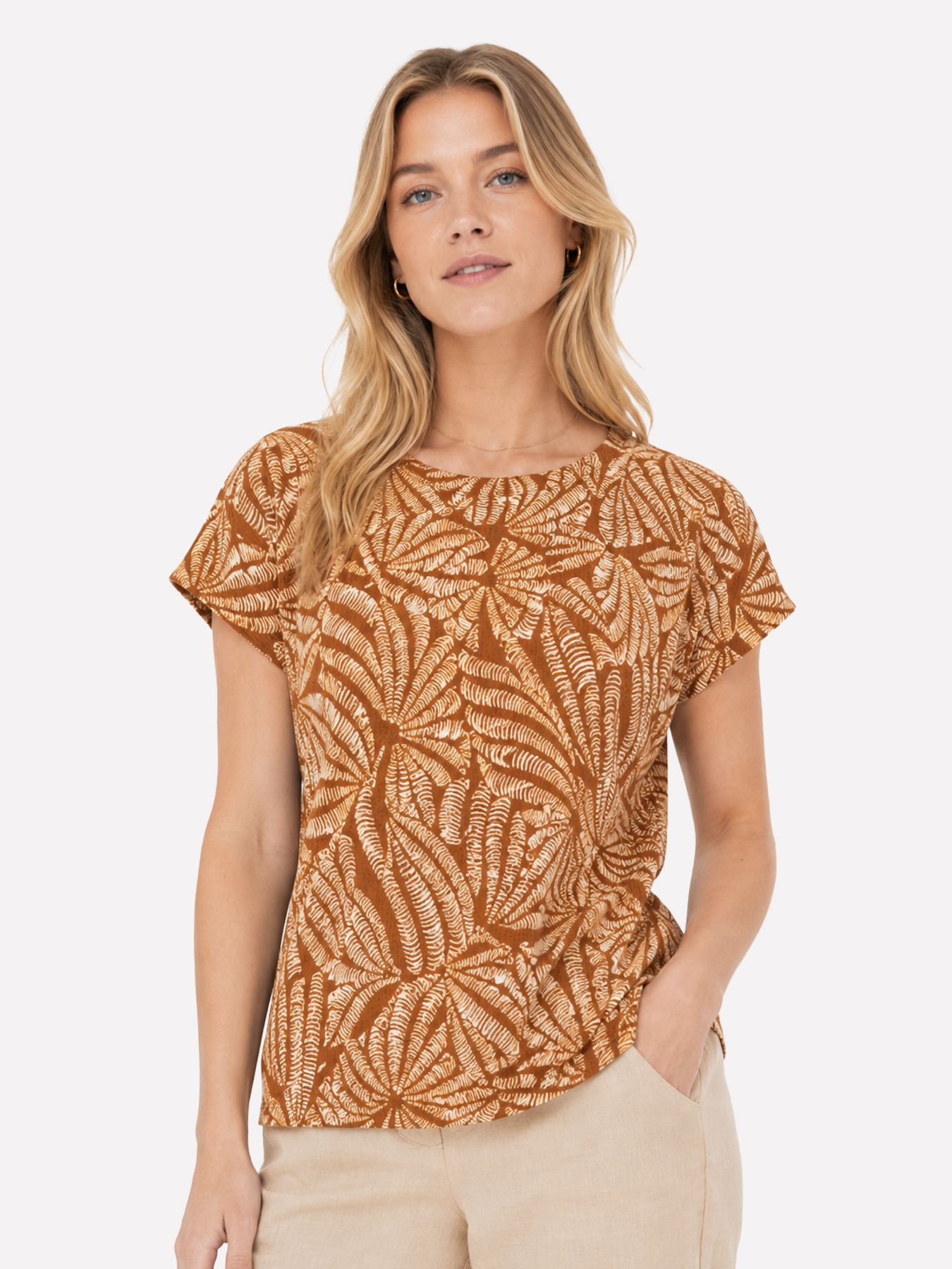 Tramontana Top Flowy Shells Print Browns 009992 00115528-EKA26012900000004