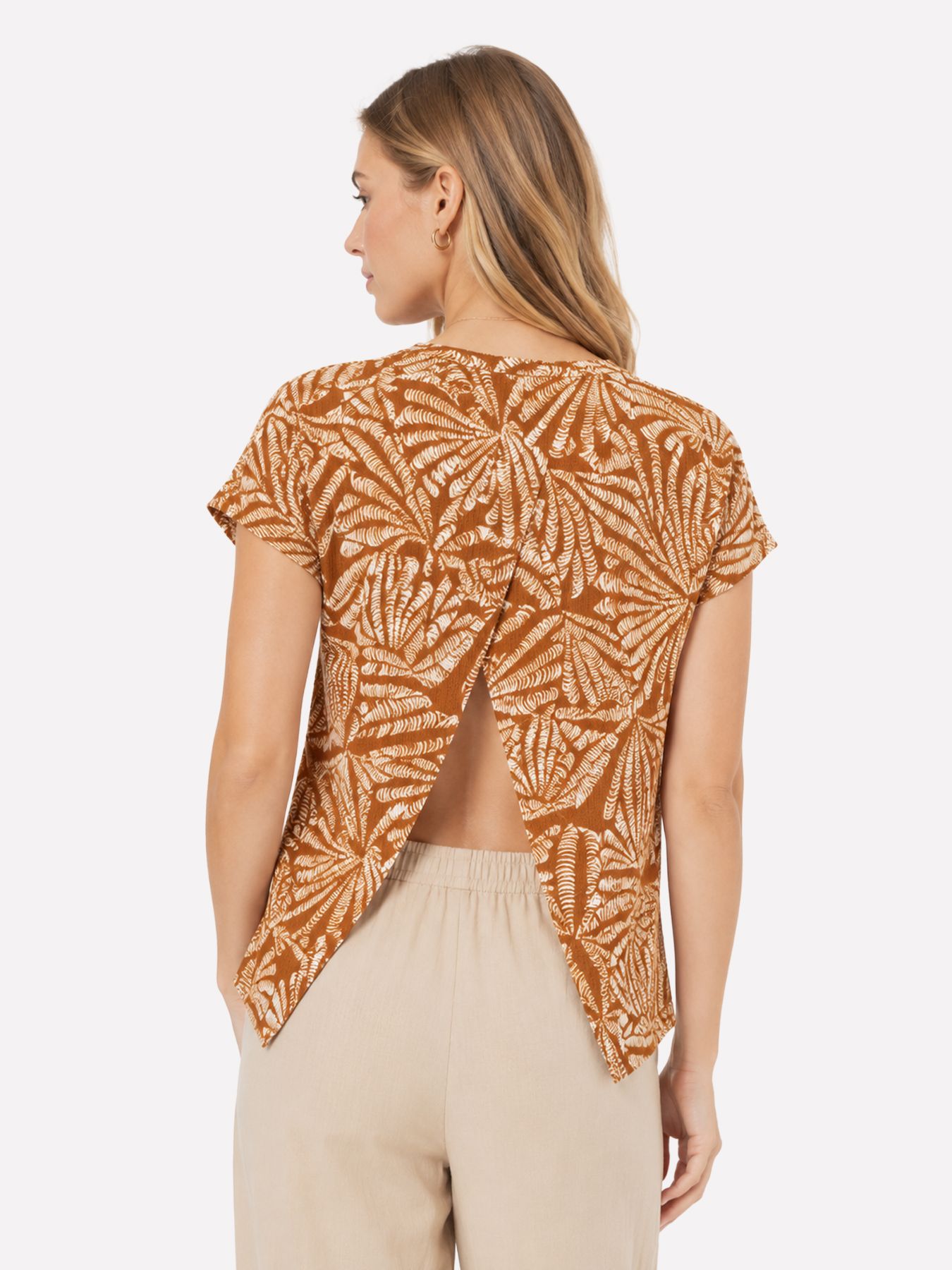 Tramontana Top Flowy Shells Print Browns 009992 2900160900036