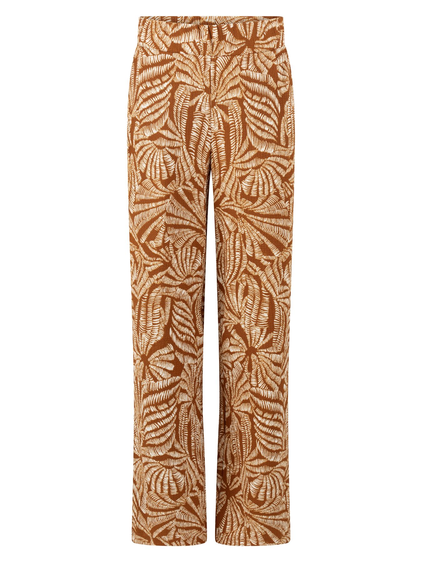 Tramontana Wide-Leg Trousers Flowy Shells Print Browns 009992 2900160902047