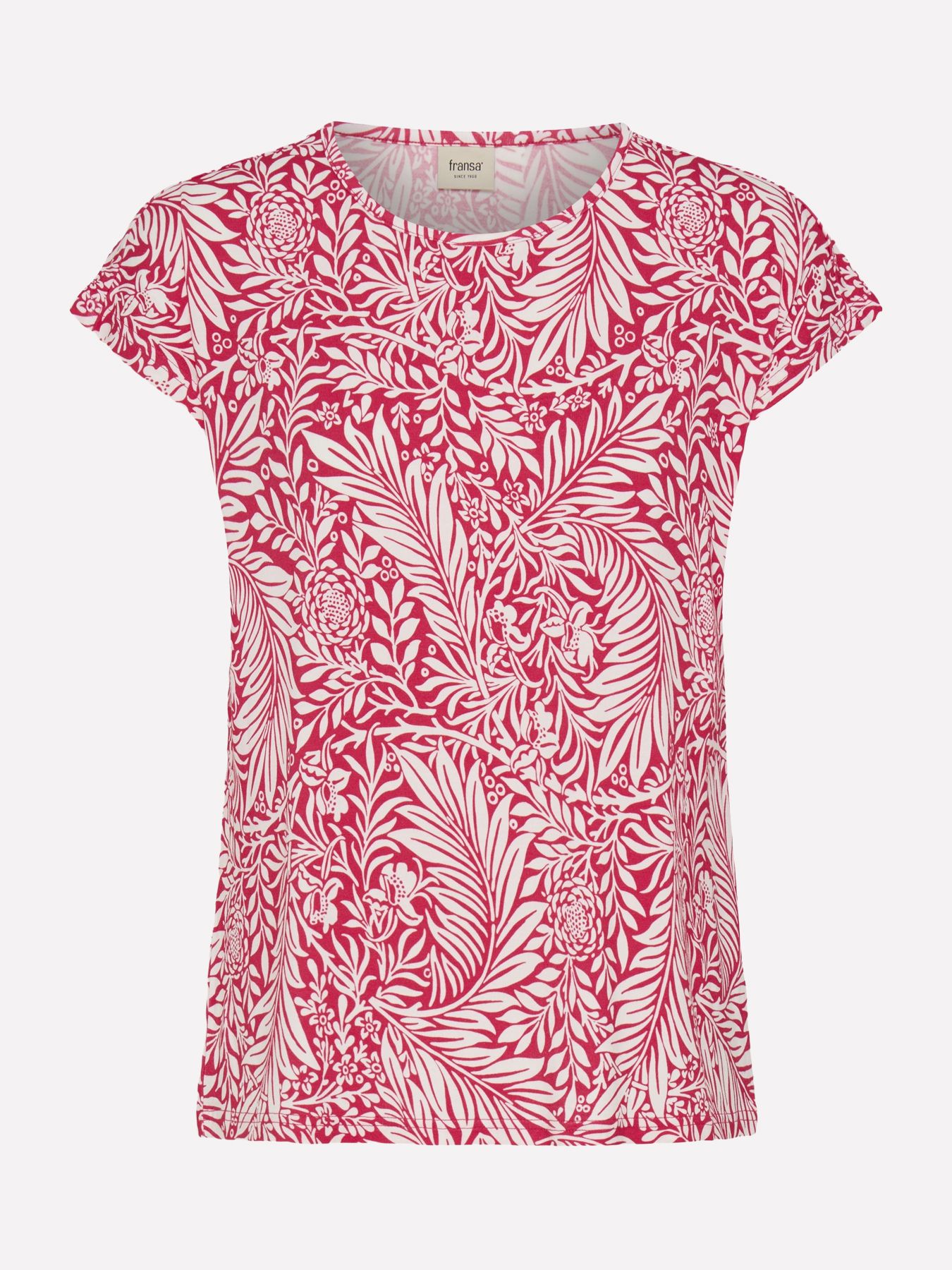 Fransa FRAMY TEE 1 PINK WHITE PALM FLORAL 2900160923042
