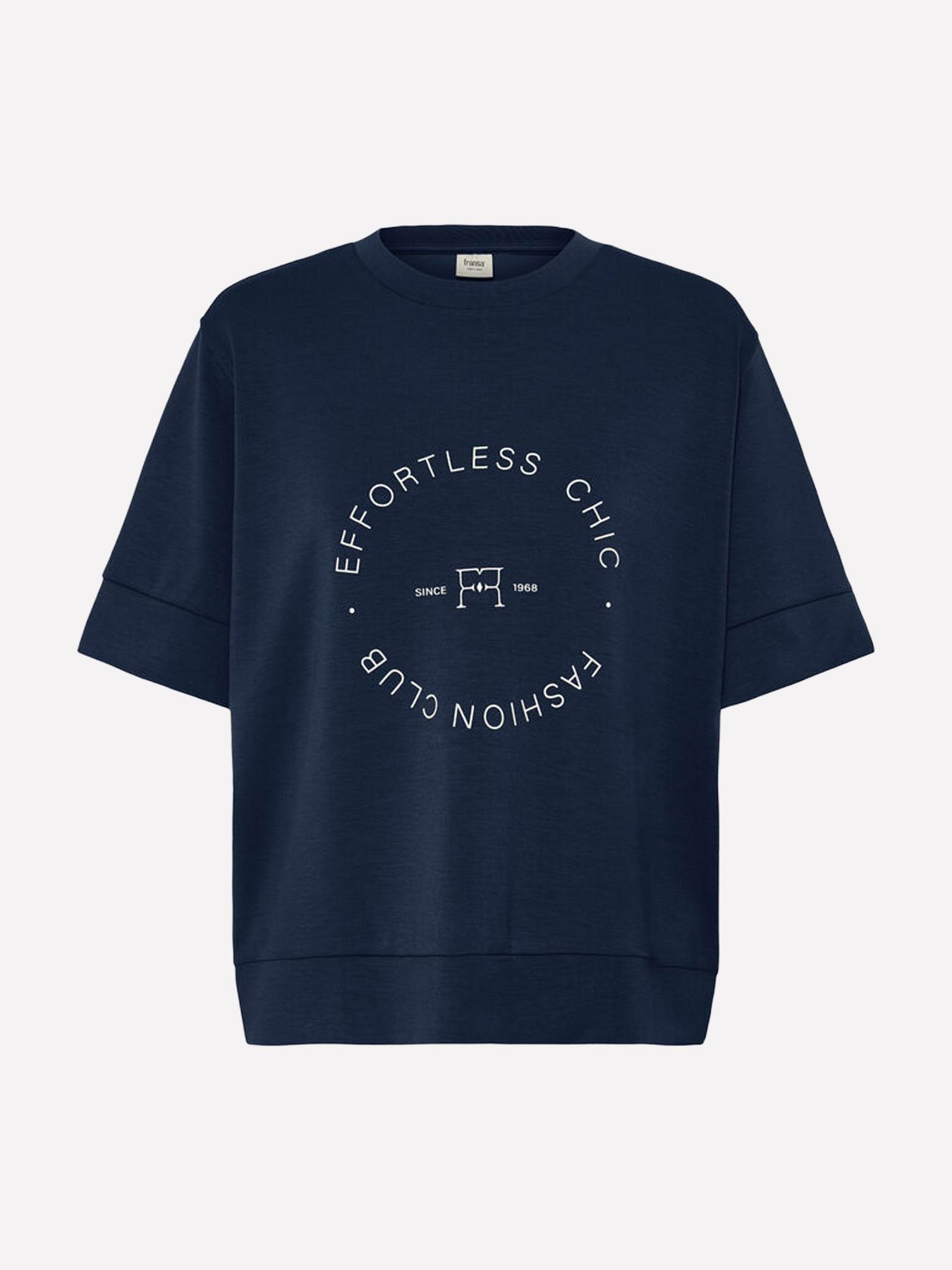 Fransa FRAURORA TEE 4 NAVY TEXT 00115539-EKA26006200000555