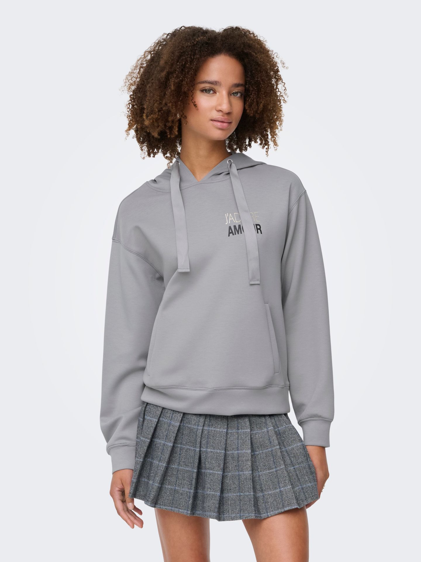 Only ONLALINA LIFE L/S PRINT HOOD SWT Ultimate Grey/Jadore 00115681-EKA26011400003161 Only ONLALINA LIFE L/S PRINT HOOD SWT Ultimate Grey/Jadore 00115681-EKA26011400003161