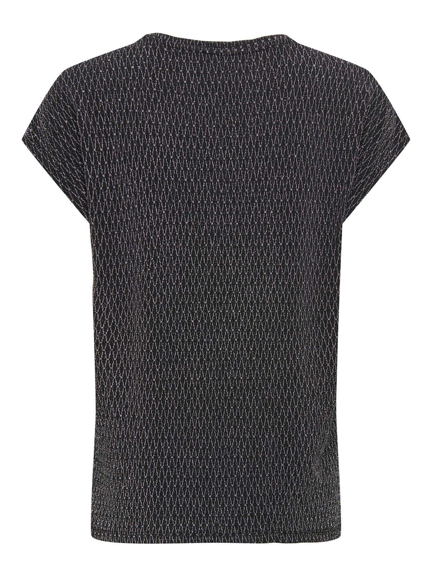 Only ONLCAROL S/S V-NECK GLITTER TOP BOX Black/LEO AOP 2900161167025