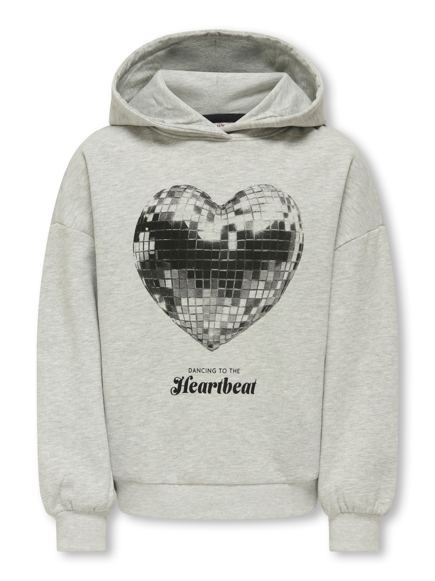 Only KOGMARITA LIFE L/S LOOSE HOODIE SWT Light Grey Melange/Silver Glitter 00115770-EKA26011400000284