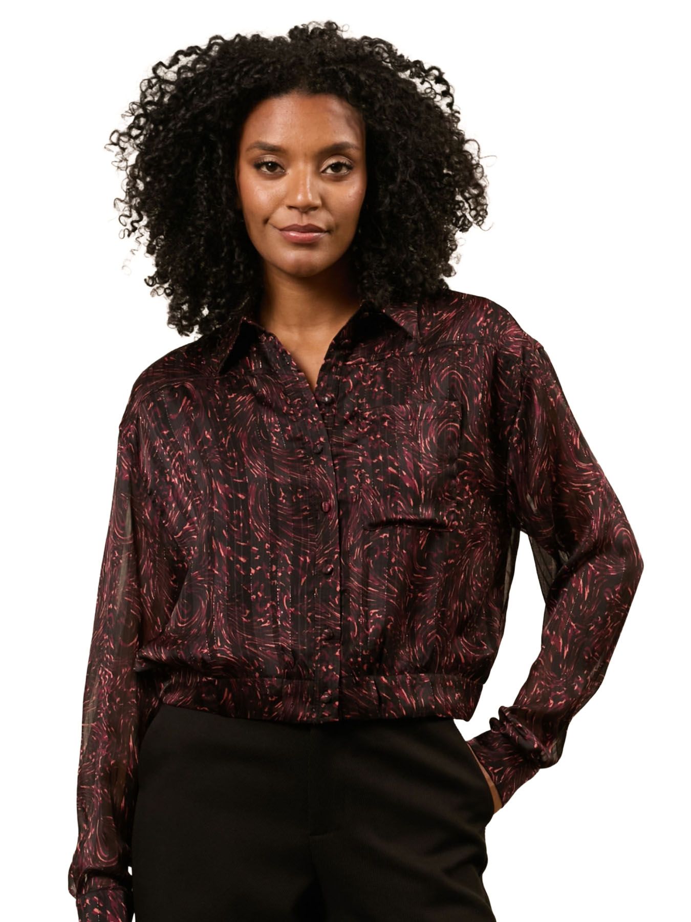 Lofty Manner Blouse Astrid 826 swirl print 00115776-EKA26013300000070