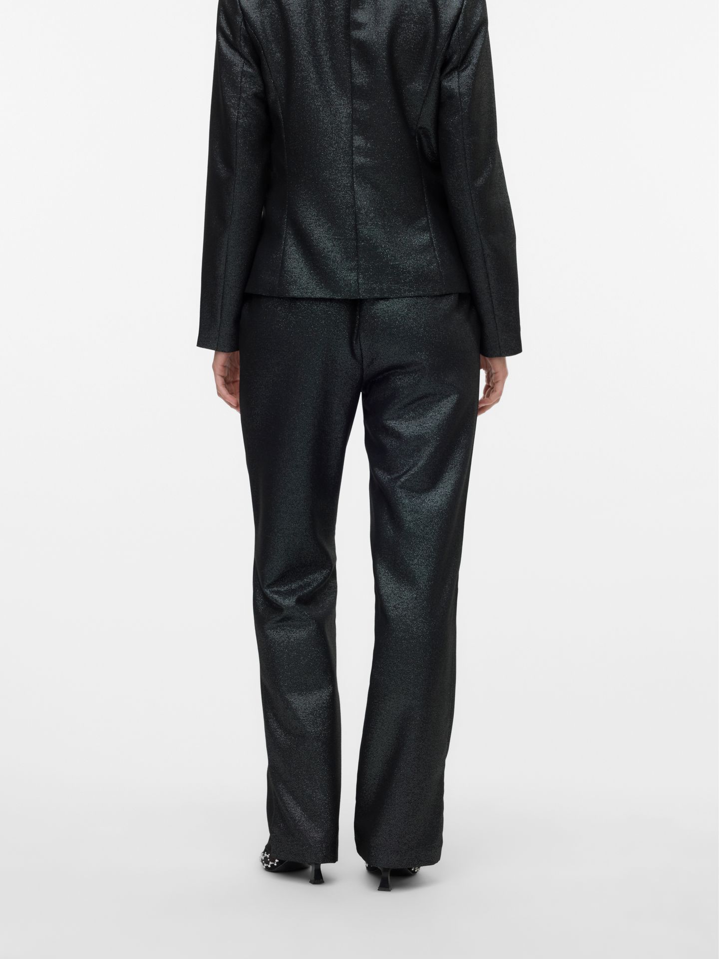 Vero Moda VMSAFINA MW STRAIGHT SHINY PANT Black/COATED 2900161372078