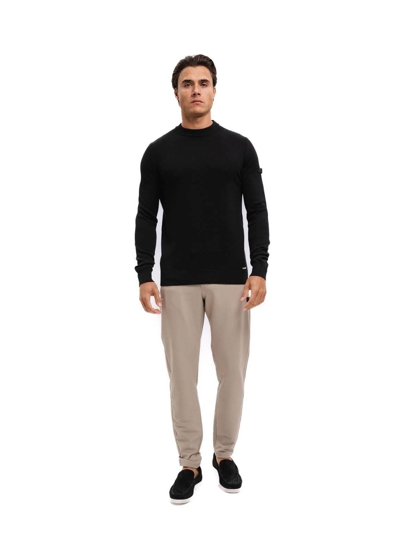 Malelions Men Knitted crewneck Black 00115788-BLC Malelions Men Knitted crewneck Black 00115788-BLC