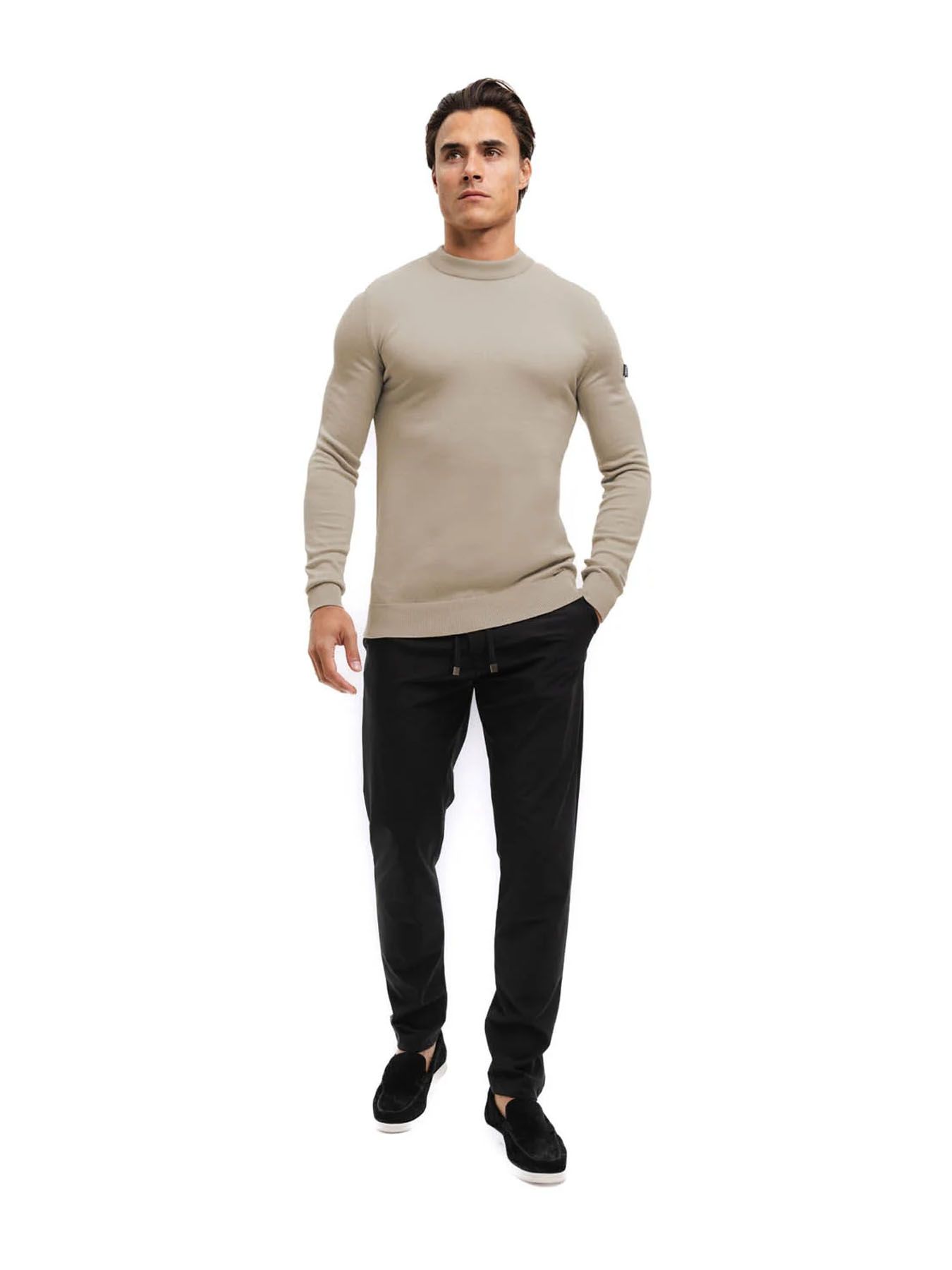 Malelions Men Knitted crewneck Sand 00115788-SA Malelions Men Knitted crewneck Sand 00115788-SA