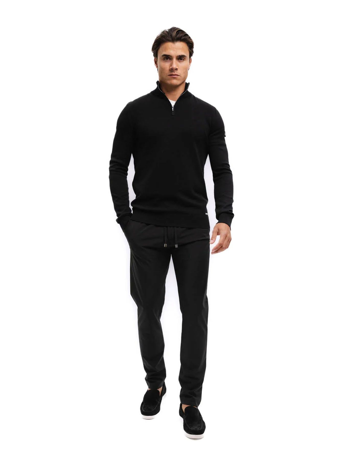 Malelions Men Knitted quarter zip Black 00115789-999 Malelions Men Knitted quarter zip Black 00115789-999