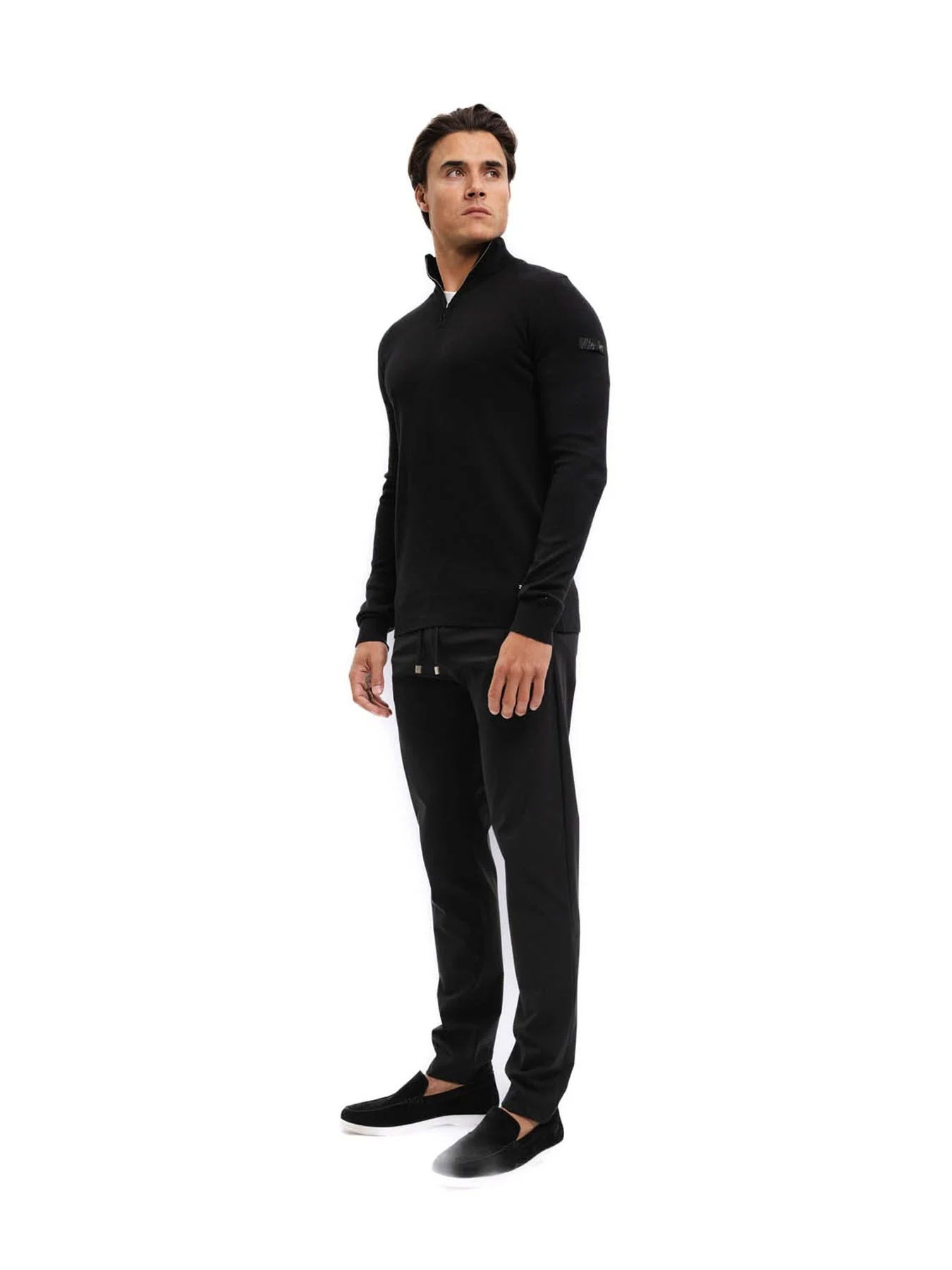 Malelions Men Knitted quarter zip Black 2900161386044 Malelions Men Knitted quarter zip Black 2900161386044