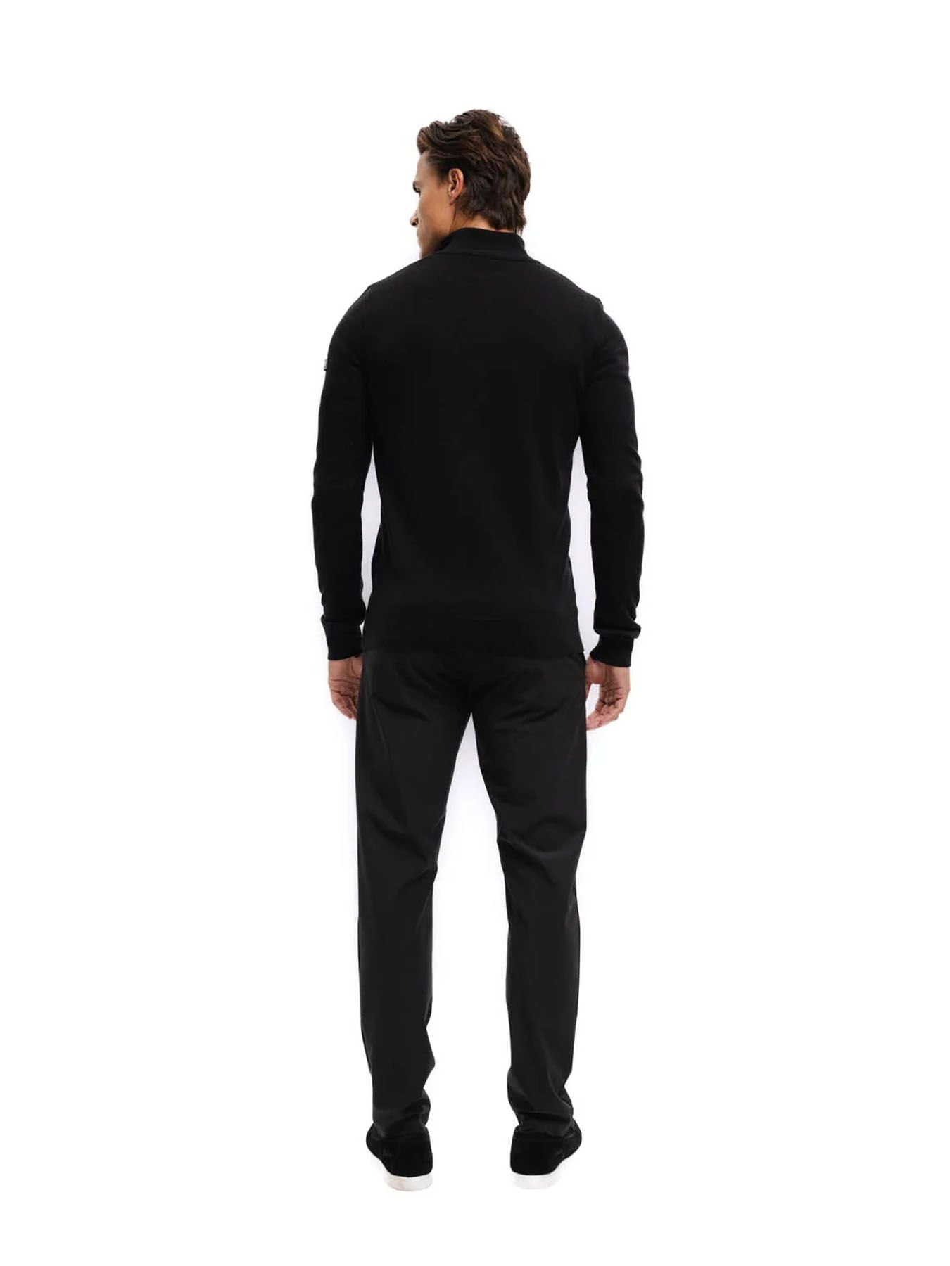 Malelions Men Knitted quarter zip Black 2900161386044 Malelions Men Knitted quarter zip Black 2900161386044