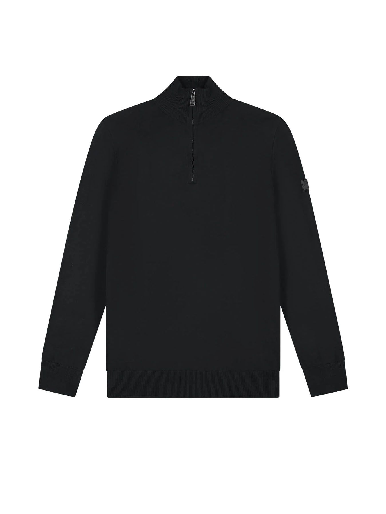 Malelions Men Knitted quarter zip Black 2900161386044 Malelions Men Knitted quarter zip Black 2900161386044